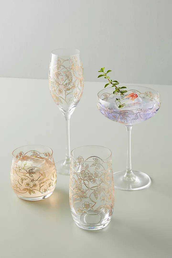 (พร้อมส่ง) Fiorella Flutes  // แก้วไวน์ Anthropologie