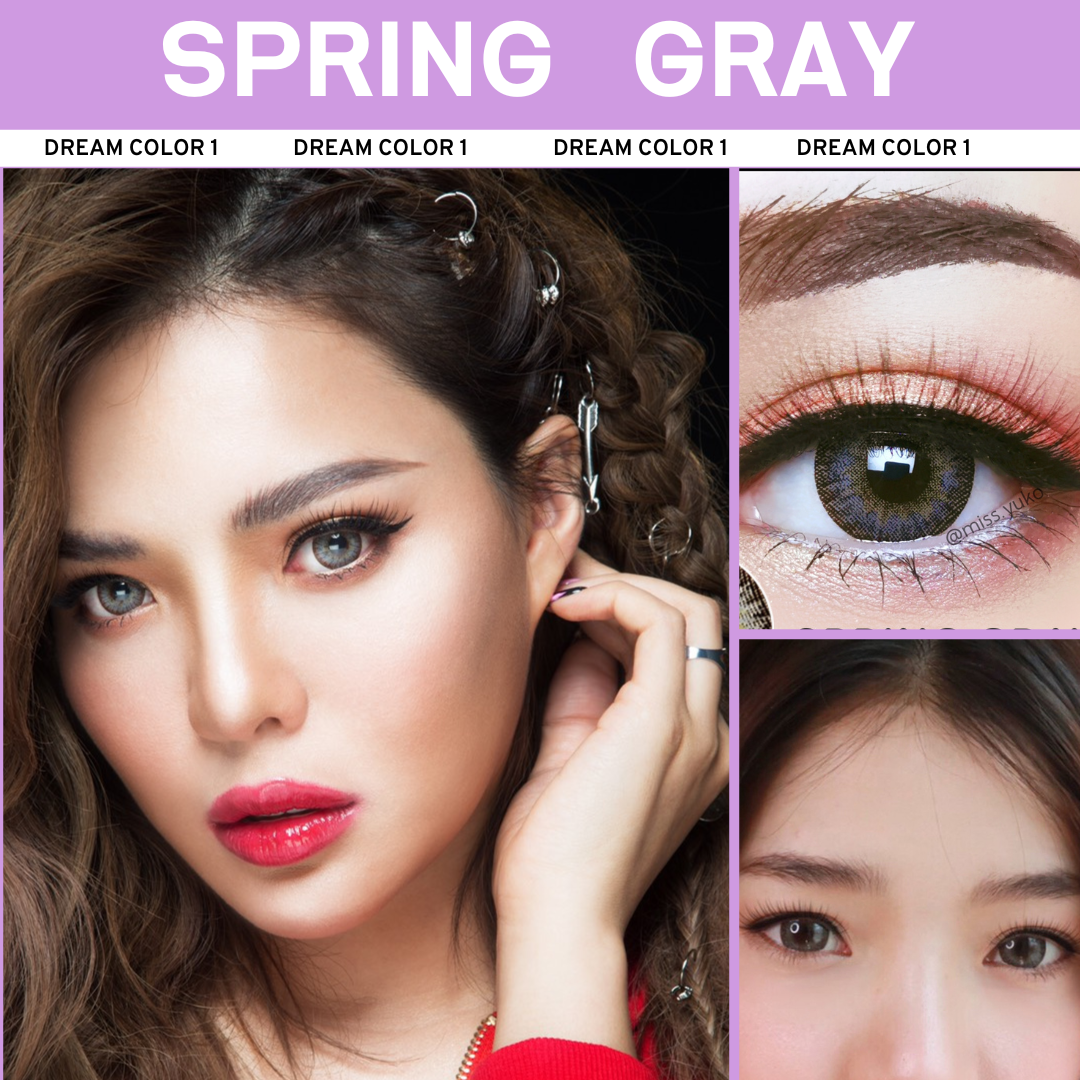 คอนแทคเลนส์ บิ๊กอาย Dreamcolor1 รุ่น Spring Gray/Brown สายตาสั้น สายตาปกติ