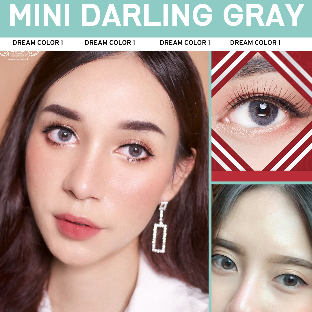 คอนแทคเลนส์ บิ๊กอาย Dreamcolor1 รุ่น Mini Darling gray/brown สายตาปกติ สายตาสั้น