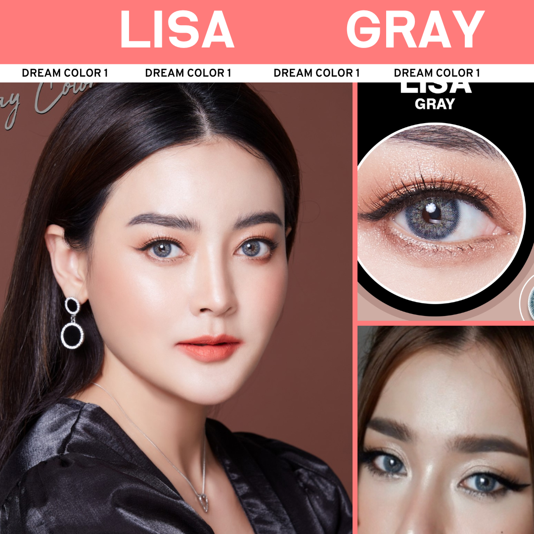 คอนแทคเลนส์ บิ๊กอาย Dreamcolor1 รุ่น Lisa Gray/Brown พร้อมส่ง สายตาสั้น /สายตาปกติ