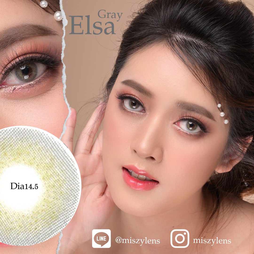 คอนแทคเลนส์ บิ๊กอาย Dreamcolor1 รุ่น Elsa Gray / Brown สายตาสั้น สายตาปกติ