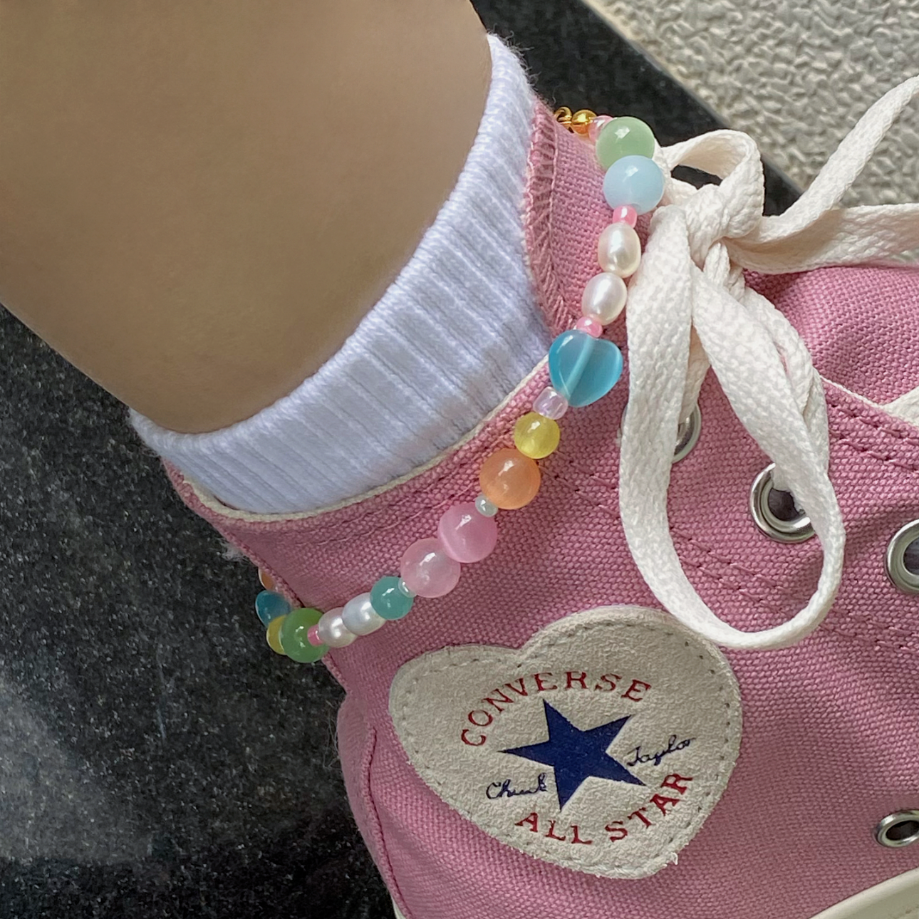 CANDY STONE HEART ANKLET