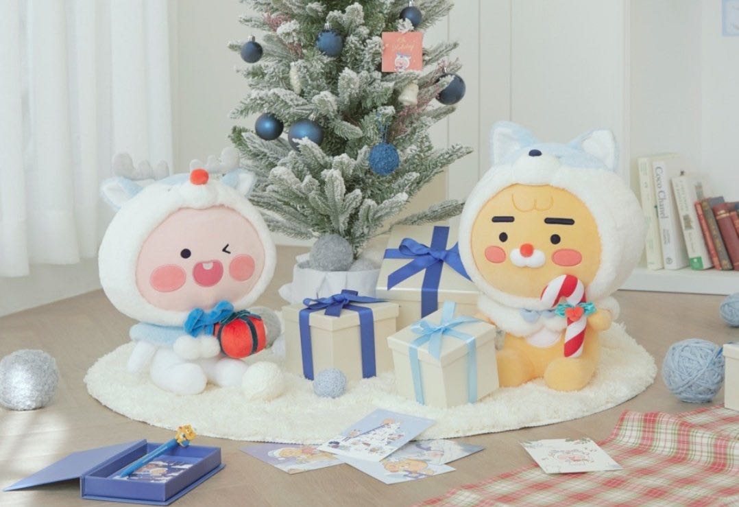 🛒 พร้อมส่ง Christmas White Rudolph Twinkle Doll Ryan / Apeach nobox