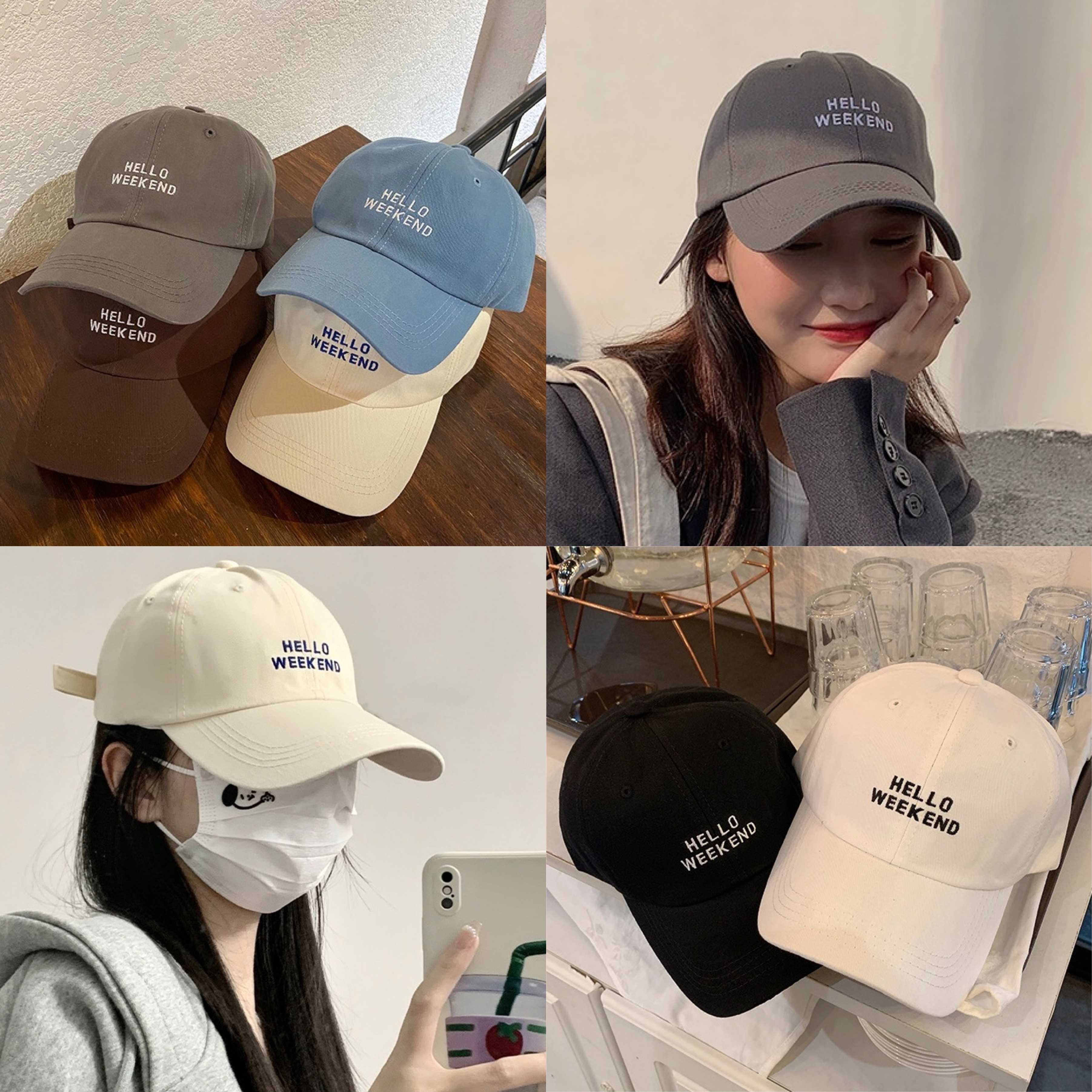 [พร้อมส่ง] หมวก แคปชั่นน่ารัก HELLO WEEKEND ใส่ได้ทั้งผู้หญิง/ผู้ชาย | QH027