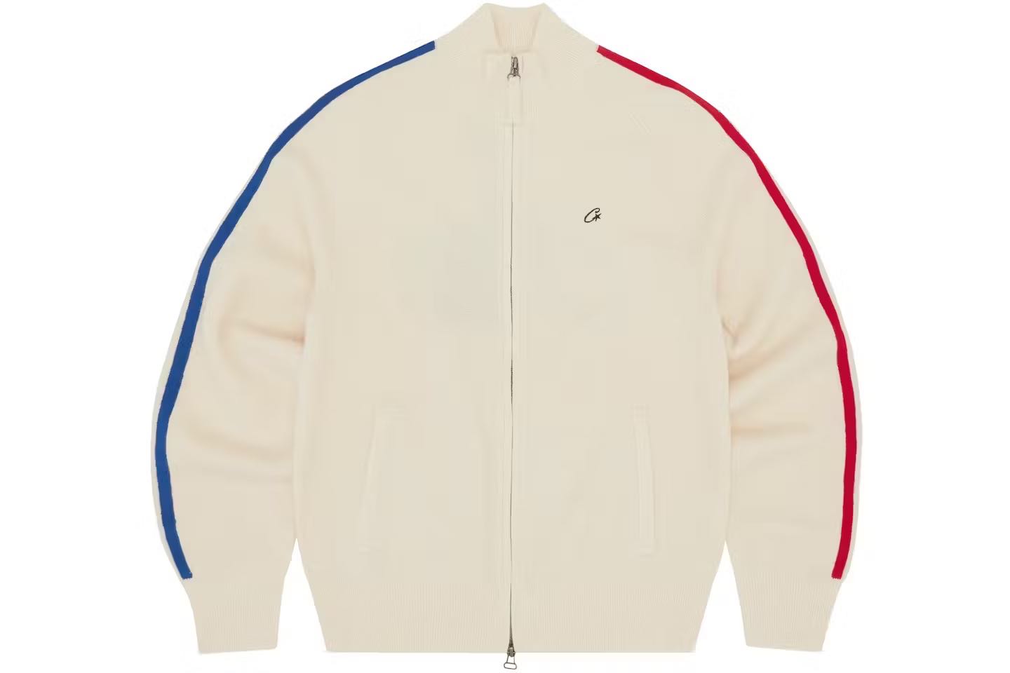 Corteiz Knit Zip Up Fleece Cream