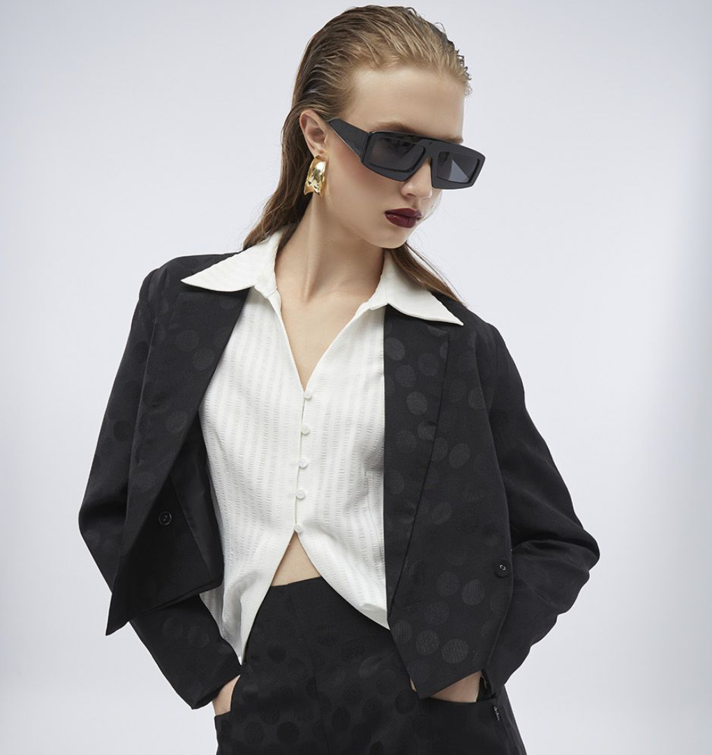 เบลเซอร์แจ็คการ์ดลายจุด | Polka Dot Jacquard Blazer | 06029
