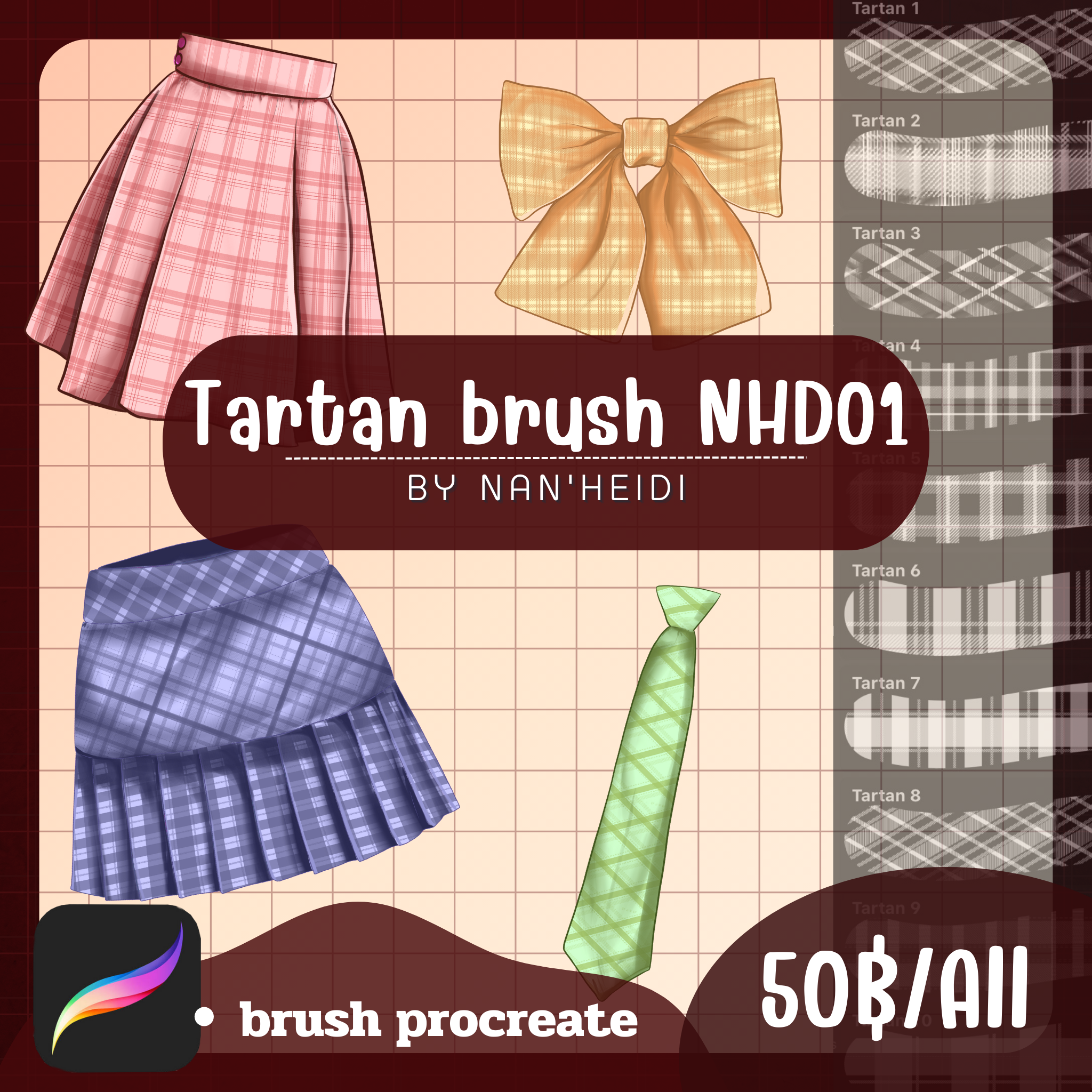 Tartan Brush NHD01 B14