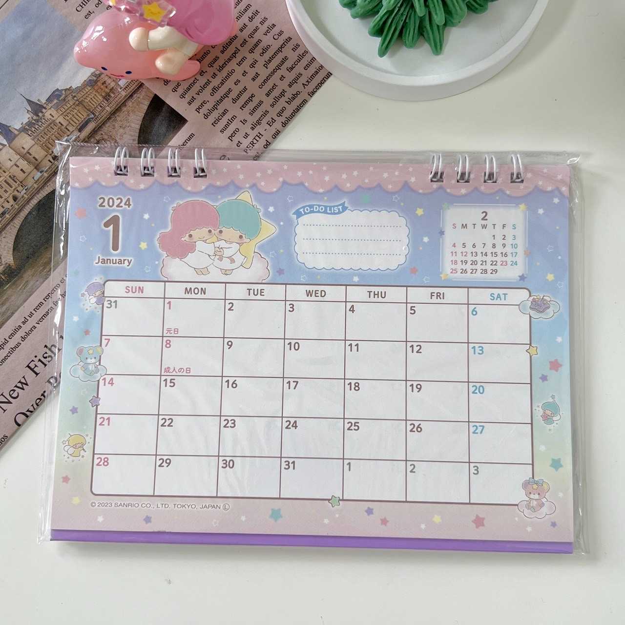 sanrio : desk calendar 2024-little twins star