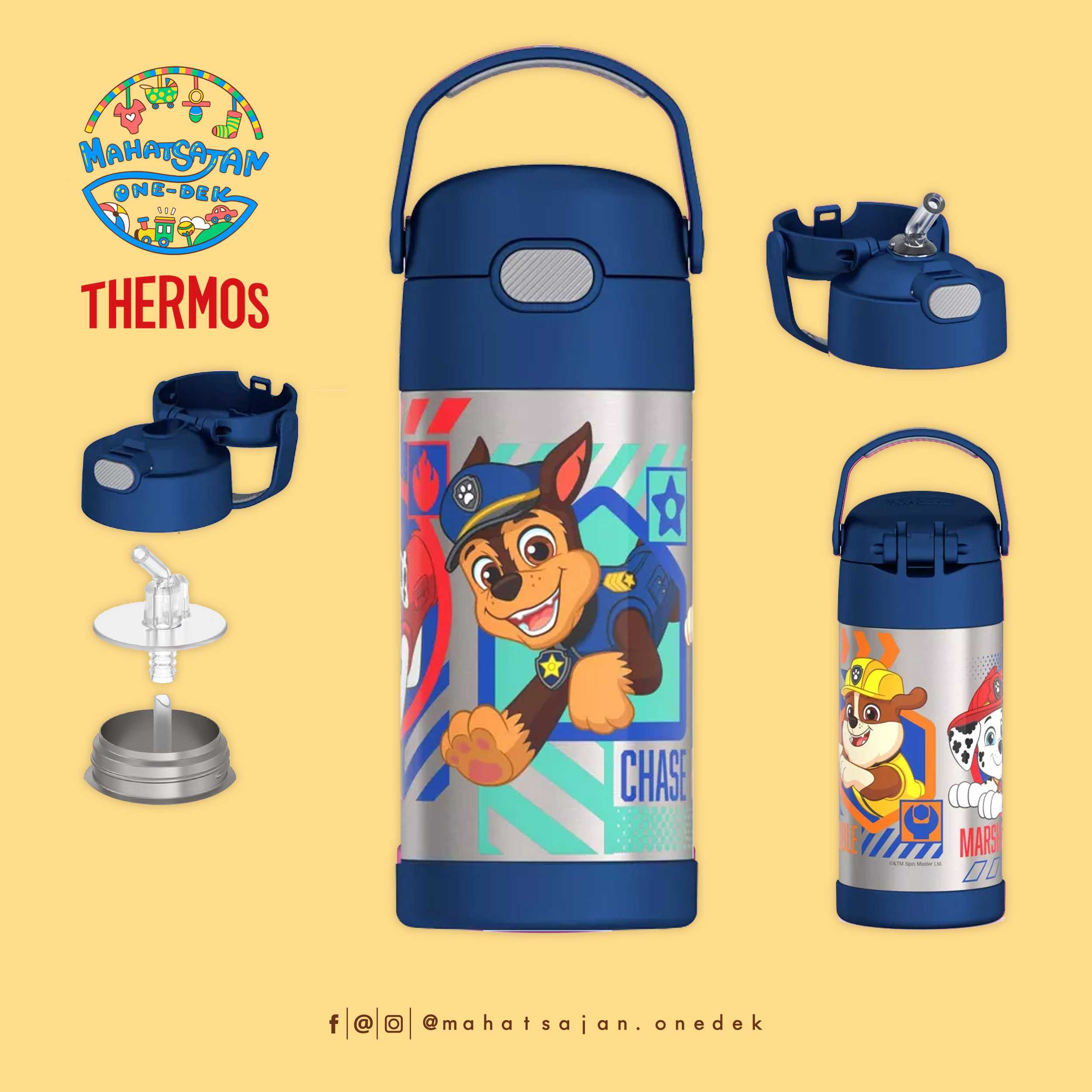 Paw Patrol Thermos Vacuum Insulated Stainless Steel 12 Oz Funtainer กระติกดูดน้ำแตนเลส