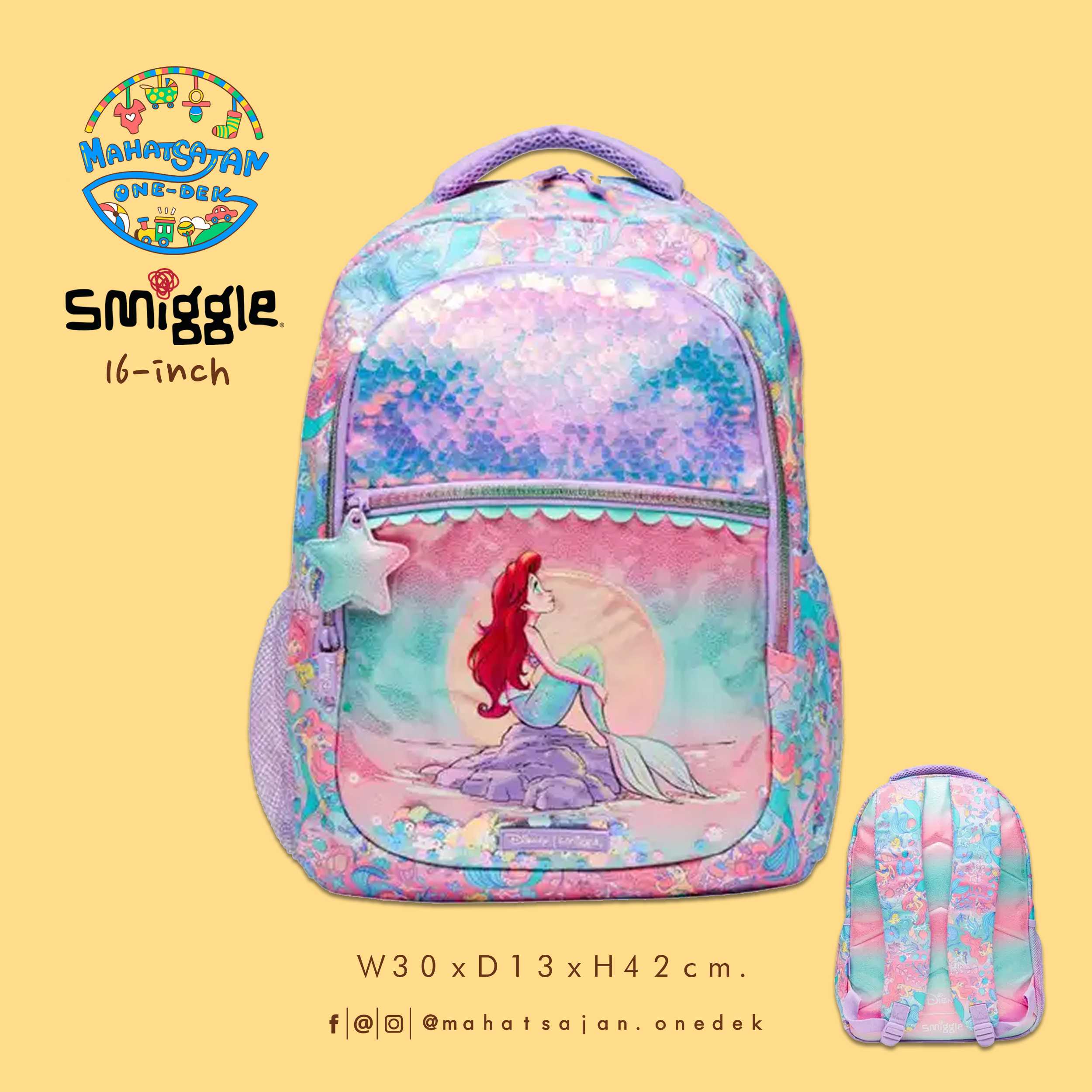 The Little Mermaid Backpack 16”  กระเป๋าเป้เด็ก 16 นิ้ว