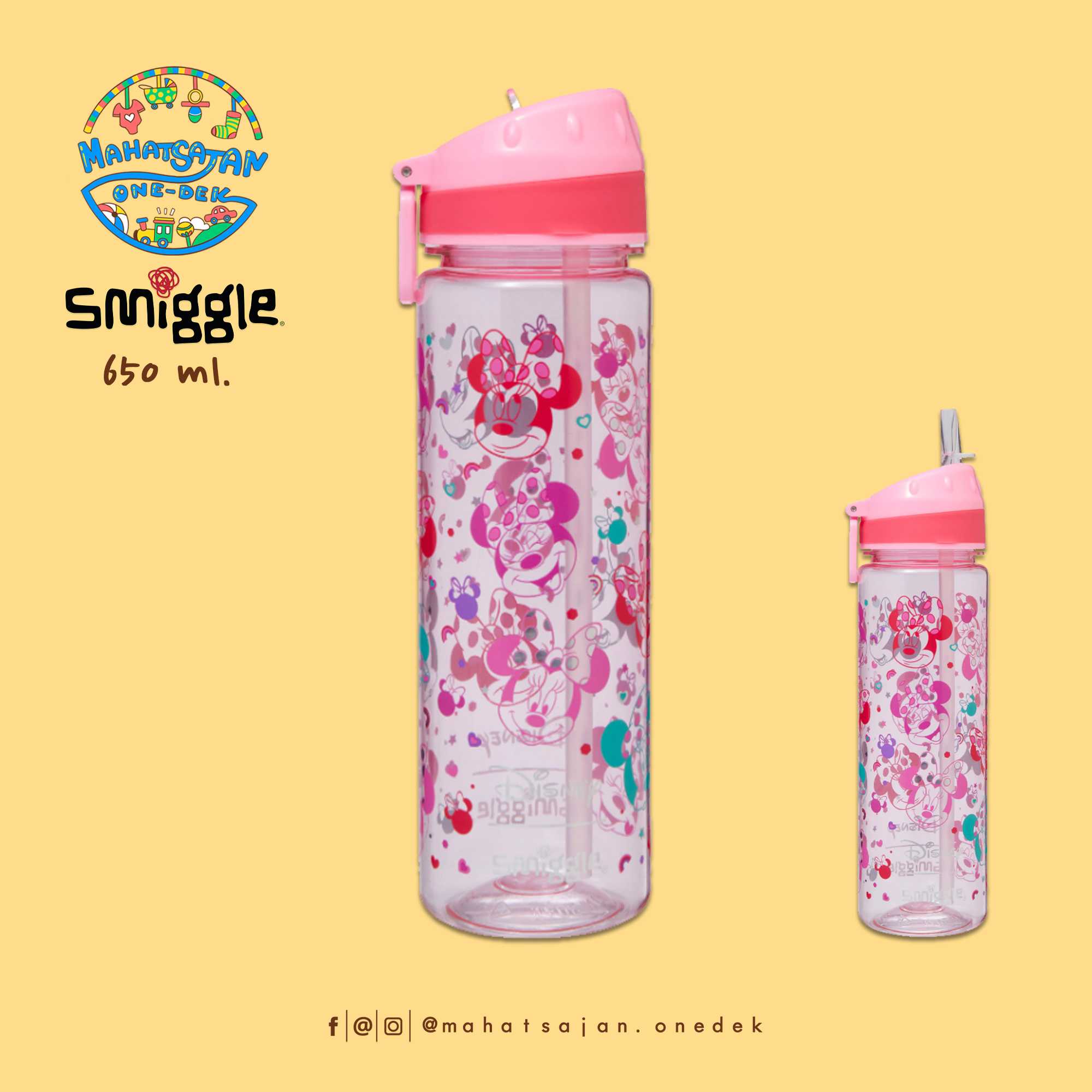Minnie Mouse Plastic Drink Up Bottle 650 Ml กระติกน้ำพลาสติก 650 มล.