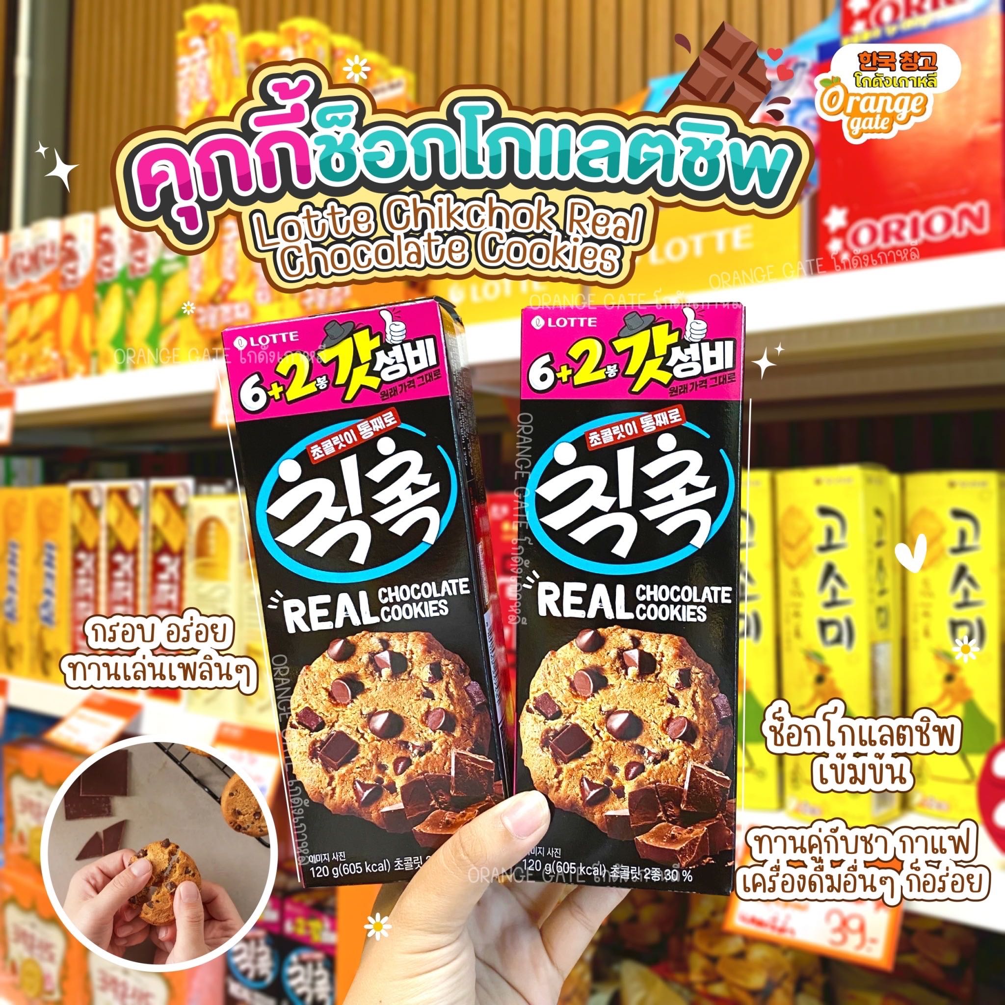 LOTTE Chikchock Real Chocolate Cookies  คุกกี้ช็อกโกแลตชิพ