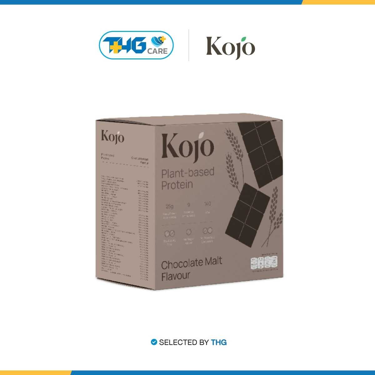 THG CARE - Kojo Plant Based Protein Chocolate Malt โปรตีนจากพืช รสช็อกโกแลตมอลต์ 1 กล่อง (10ซอง)