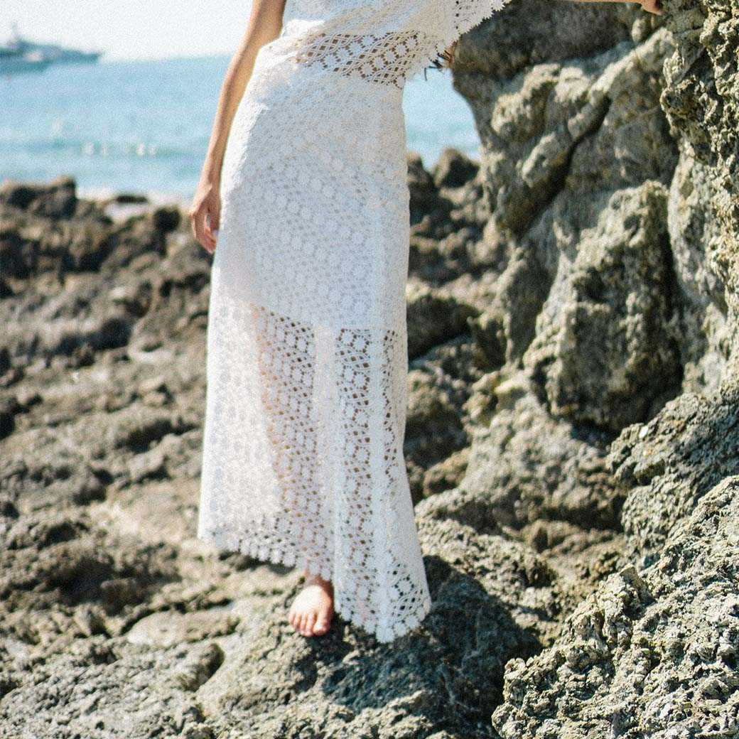 ( พร้อมส่ง ) Perana กระโปรงลูกไม้ Zuri Skirt สี WHITE ขาว (ซับในขาว)