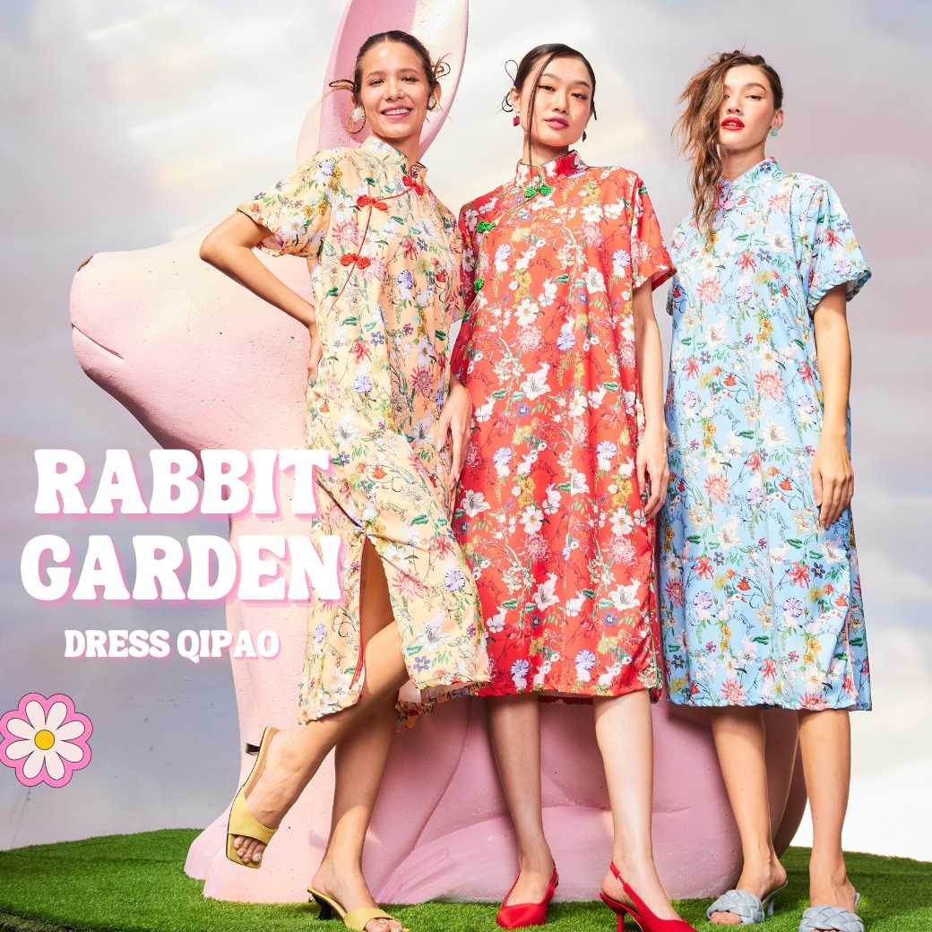 Dress qipao Rabbit garden