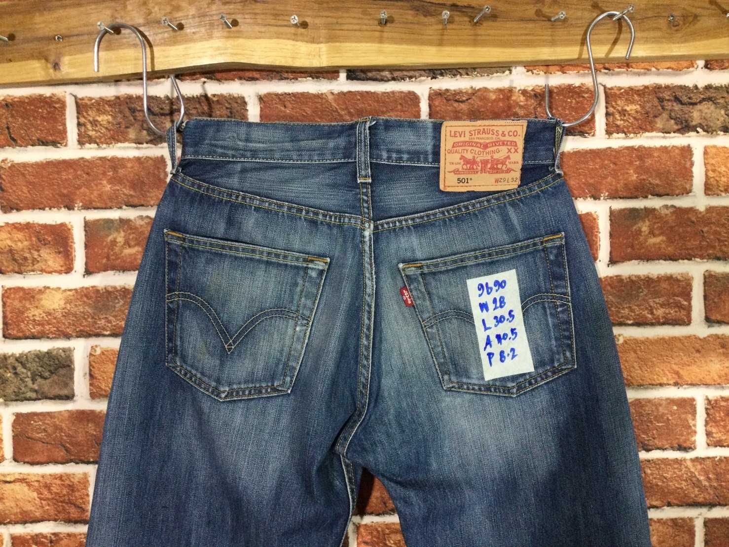 รหัส9690 Levi's501 Made in Turkey เลขกระดุม034 วัดจริง เอว28