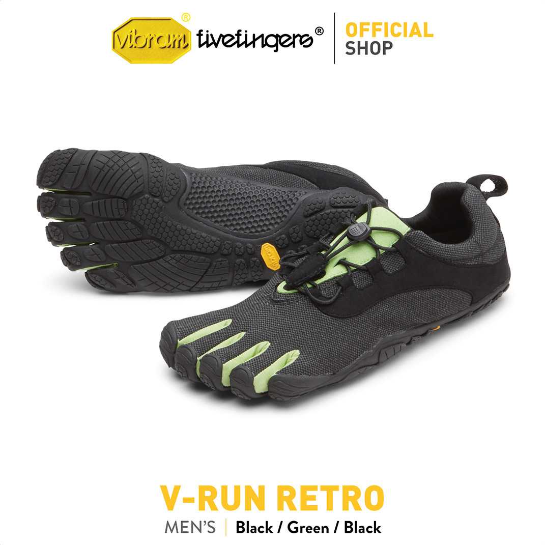 Vibram Fivefingers รองเท้าผู้ชาย รุ่น V-Run Retro (Black/Green/Black)