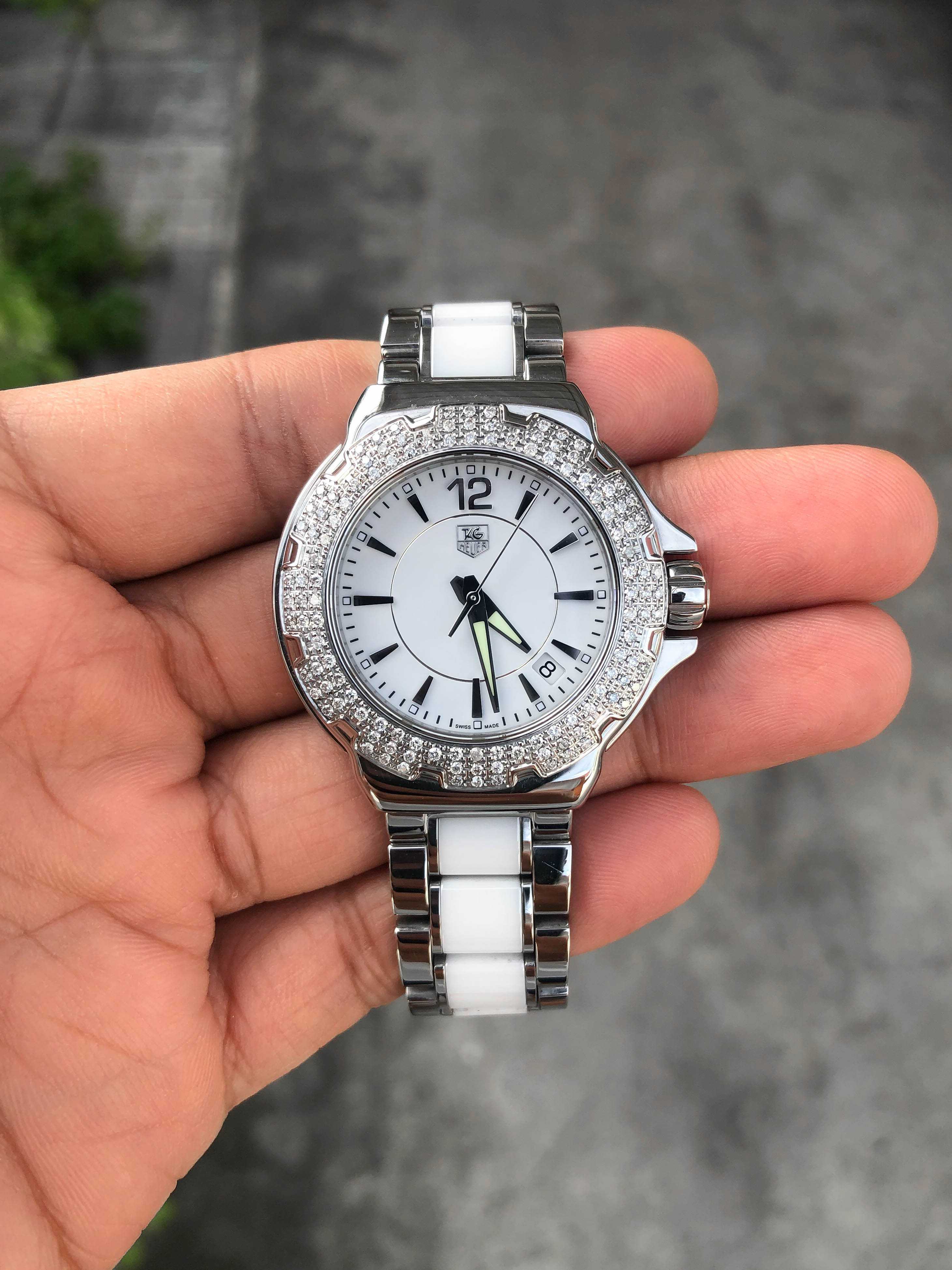 Tag Heuer F1 Ceramic Diamond Boy Size Quartz หน้าขาว
