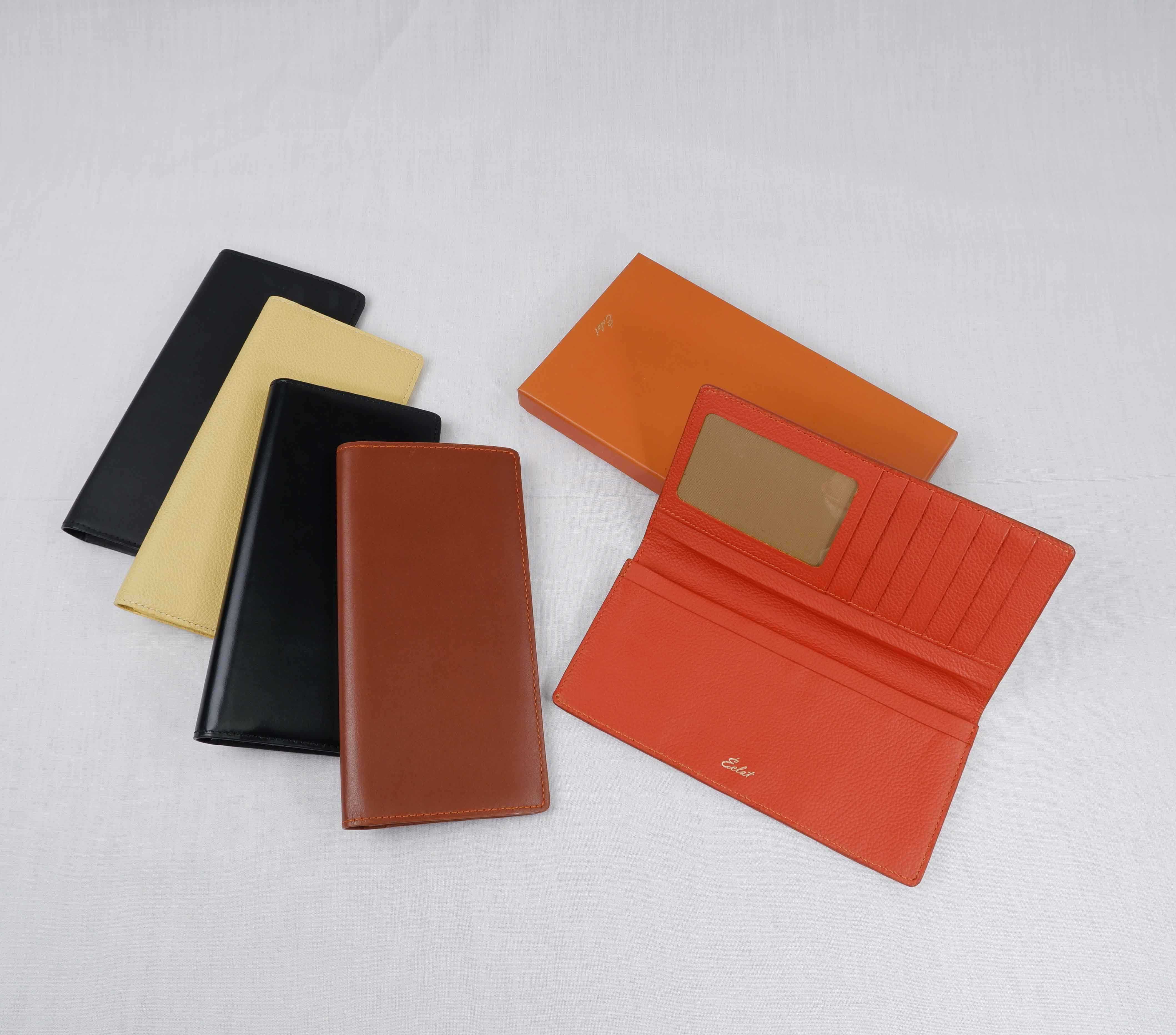 Long wallet V pocket - กระเป๋าสตางค์หนังแท้ใบยาว