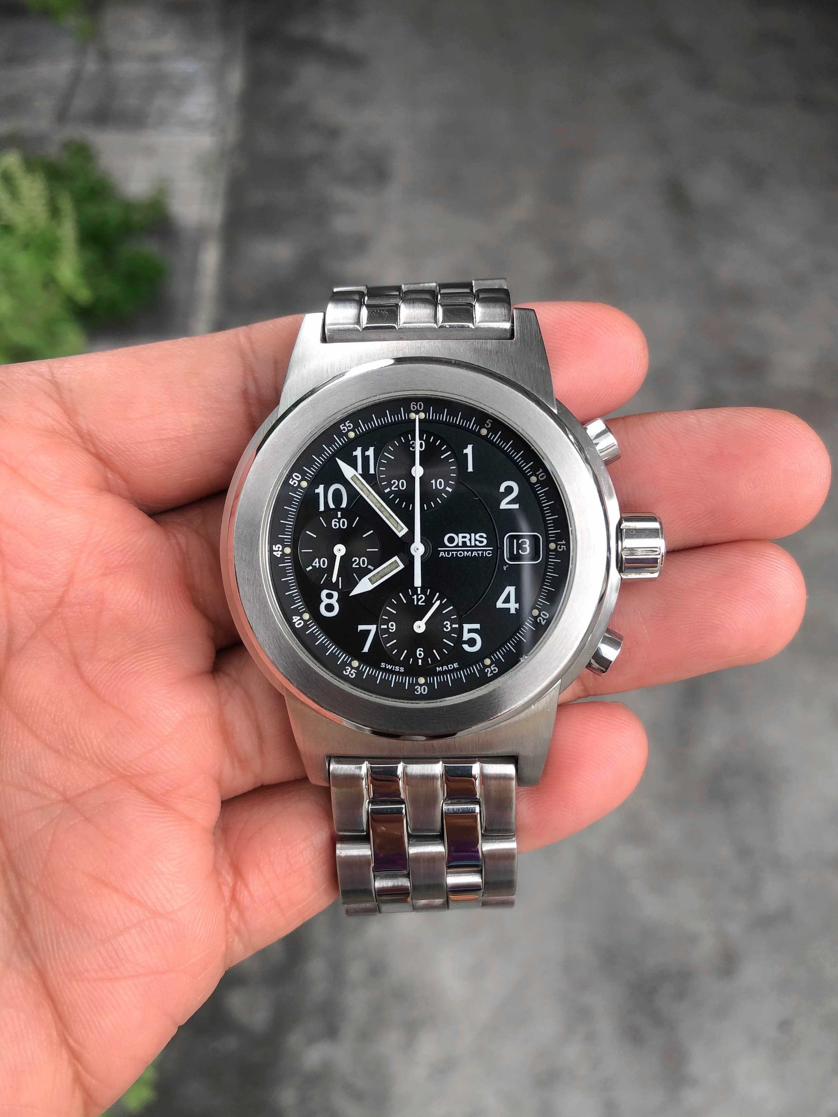 Oris BC3 Automatic Chronograph King Size หน้าดำ