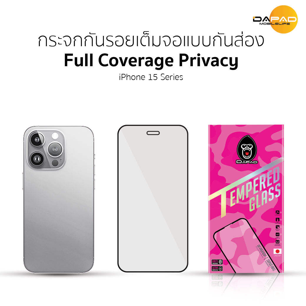 ฟิล์มกระจกกันส่อง PRIVACY รุ่น iPHONE