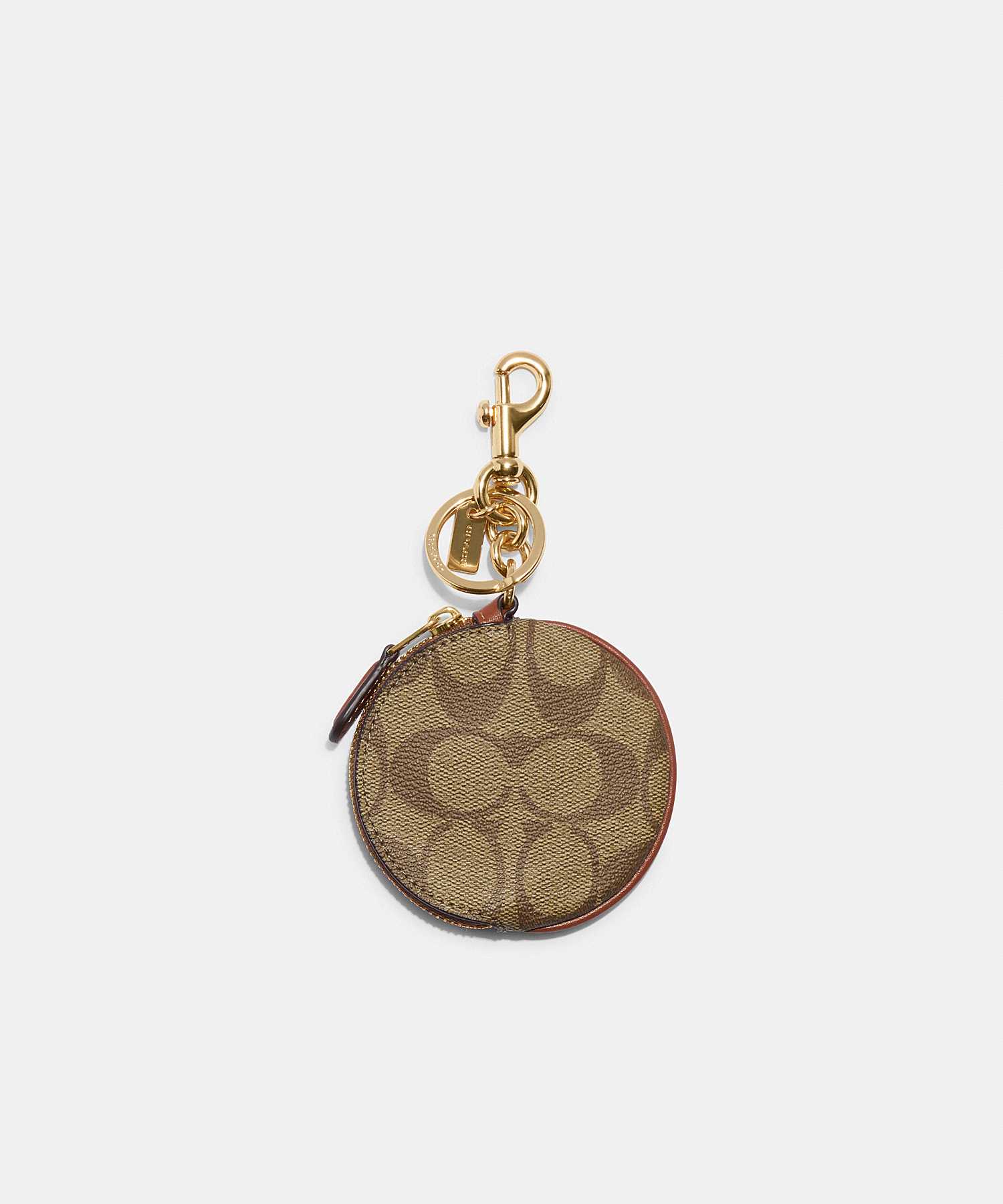COACH CIRCULAR COIN POUCH IN SIGNATURE CANVAS CG762 IMKHA