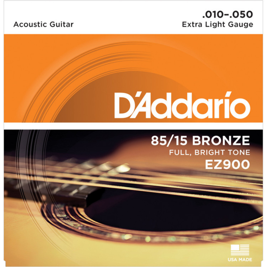 สายกีตาร์โปร่ง D’Addario EZ900 American Bronze 85/15 Extra Light 010-050