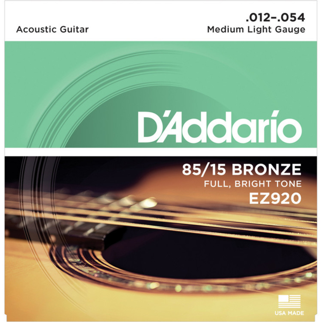 สายกีตาร์โปร่ง D’Addario EZ920 American Bronze 85/15 Medium Light 012-054