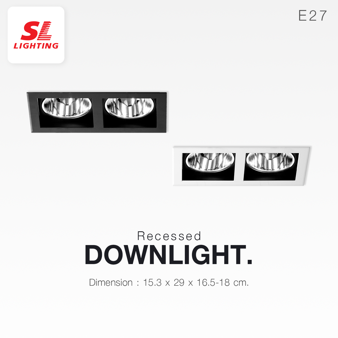 SL LIGHTING | Recessed Downlight โคมไฟดาวน์ไลท์ฝังฝ้า ทรงสี่เหลี่ยม ขั้ว E27 x 2 รุ่น SL-6-668