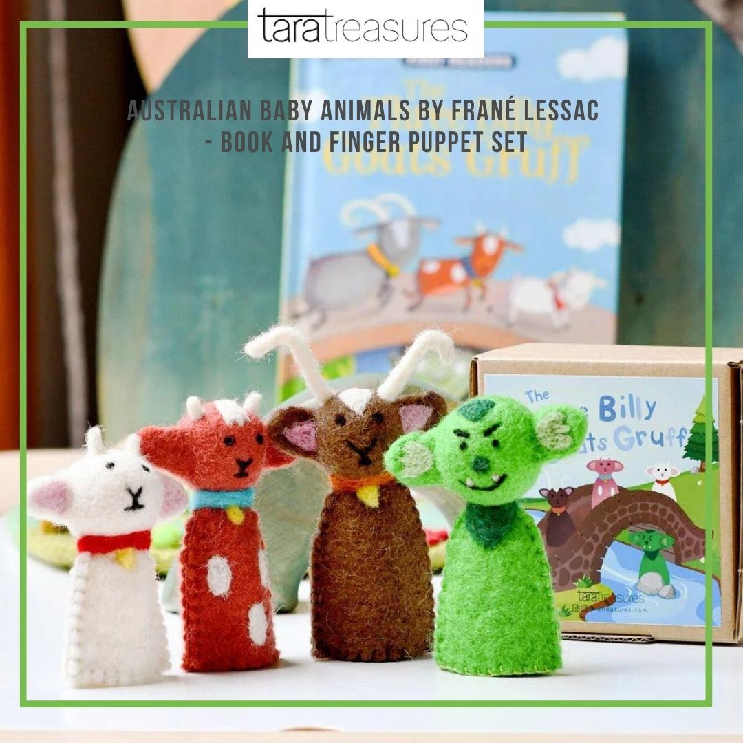TARA TREASURES | THREE BILLY GOATS GRUFF, FINGER PUPPET SET