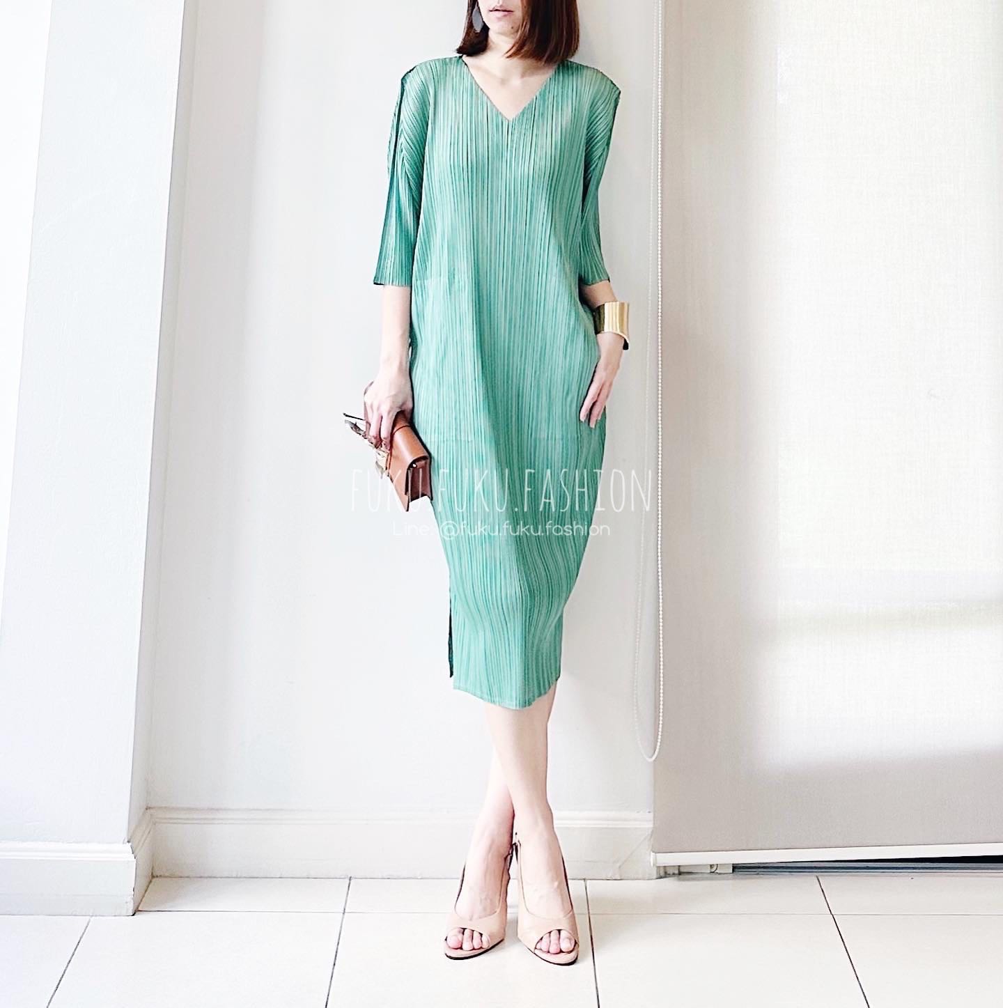 Double V Pleat Dress