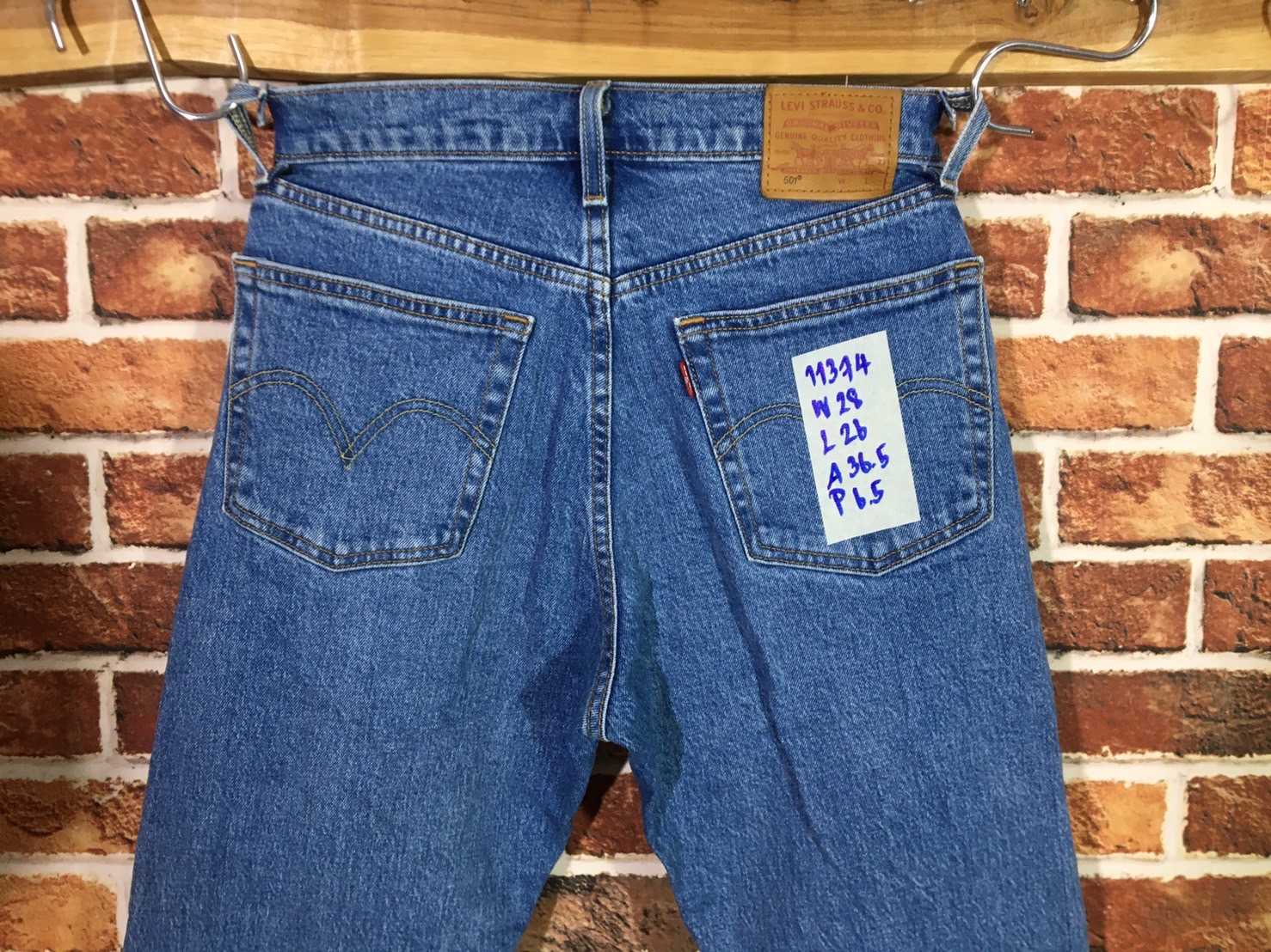 รหัส11374 Levi's501(ป้ายหนัง) (Levi'sPremium) (BigE) Made in China เลขกระดุม3496 วัดจริง เอว28