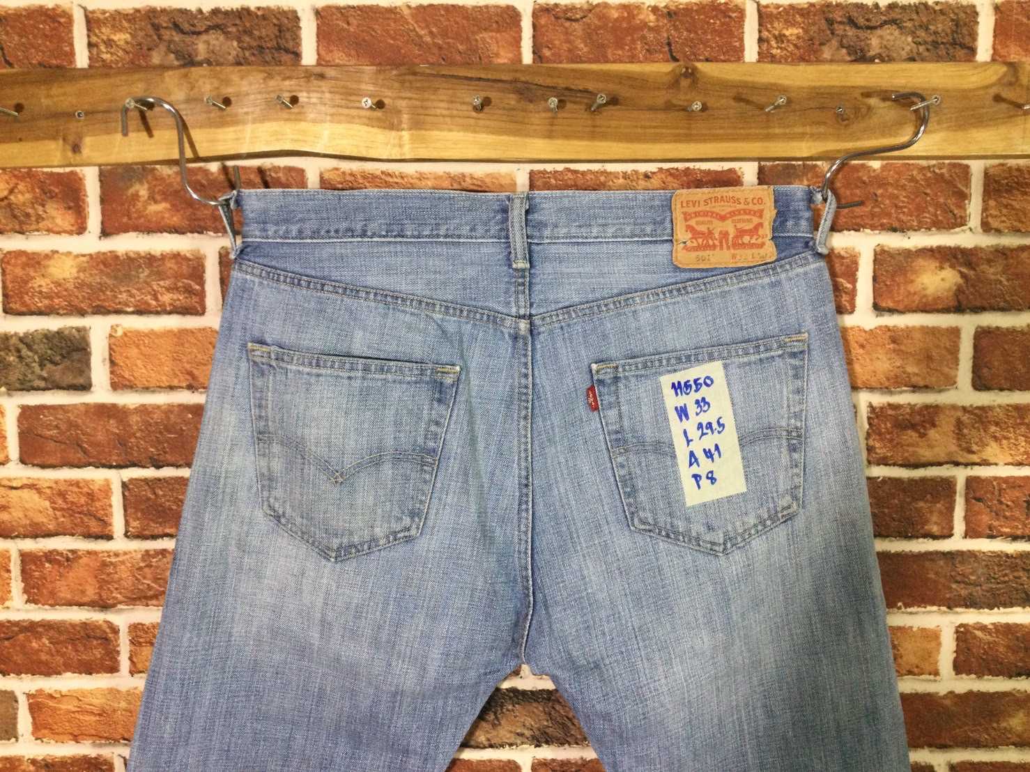 รหัส11550 Levi's501(ตรงป้าย)  Made in  Mexico เลขกระดุม4093 วัดจริง เอว33