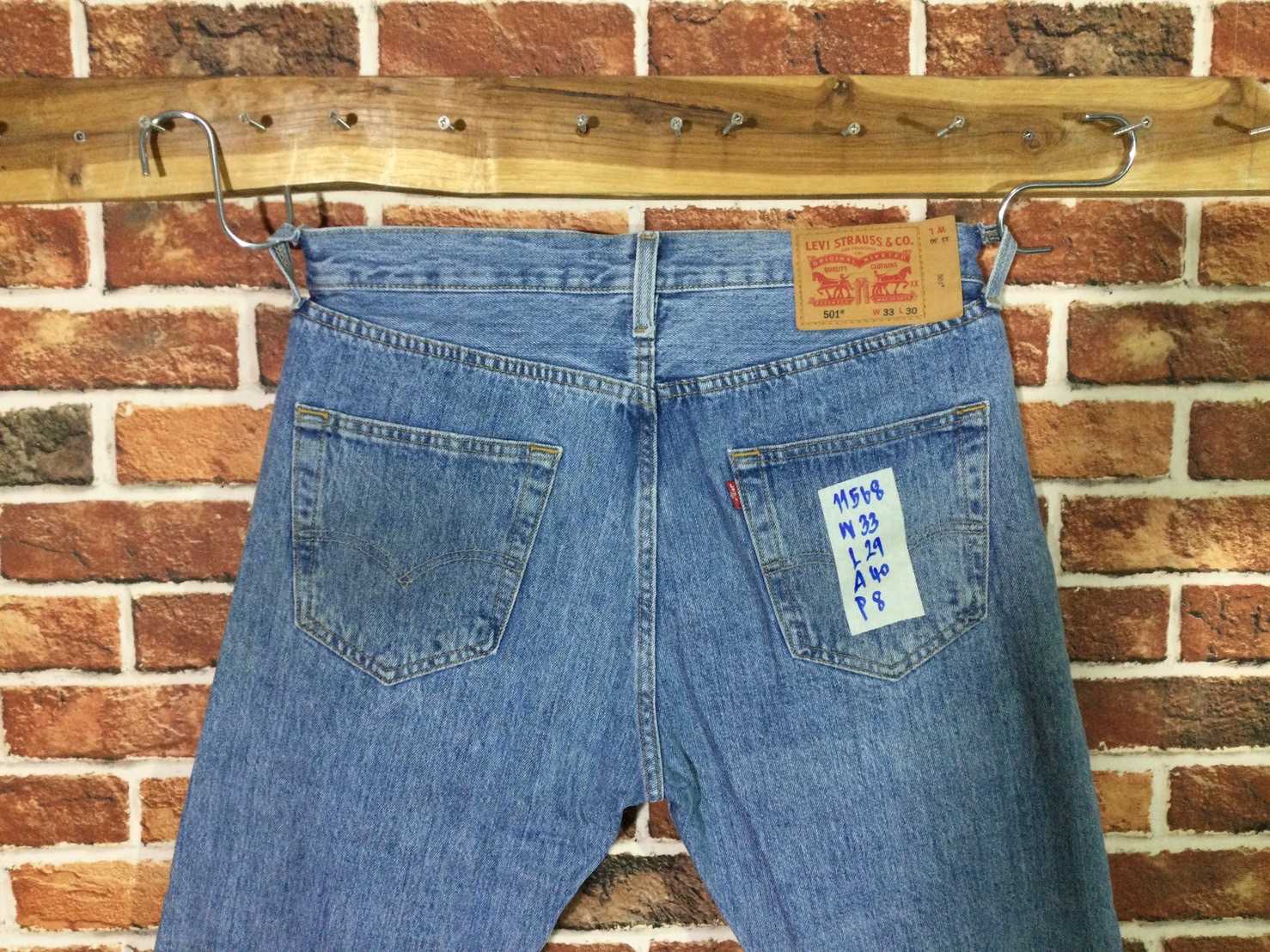 รหัส11568 Levi's501(ตรงป้าย)  Made in Pakistan   เลขกระดุม8520 วัดจริง เอว33
