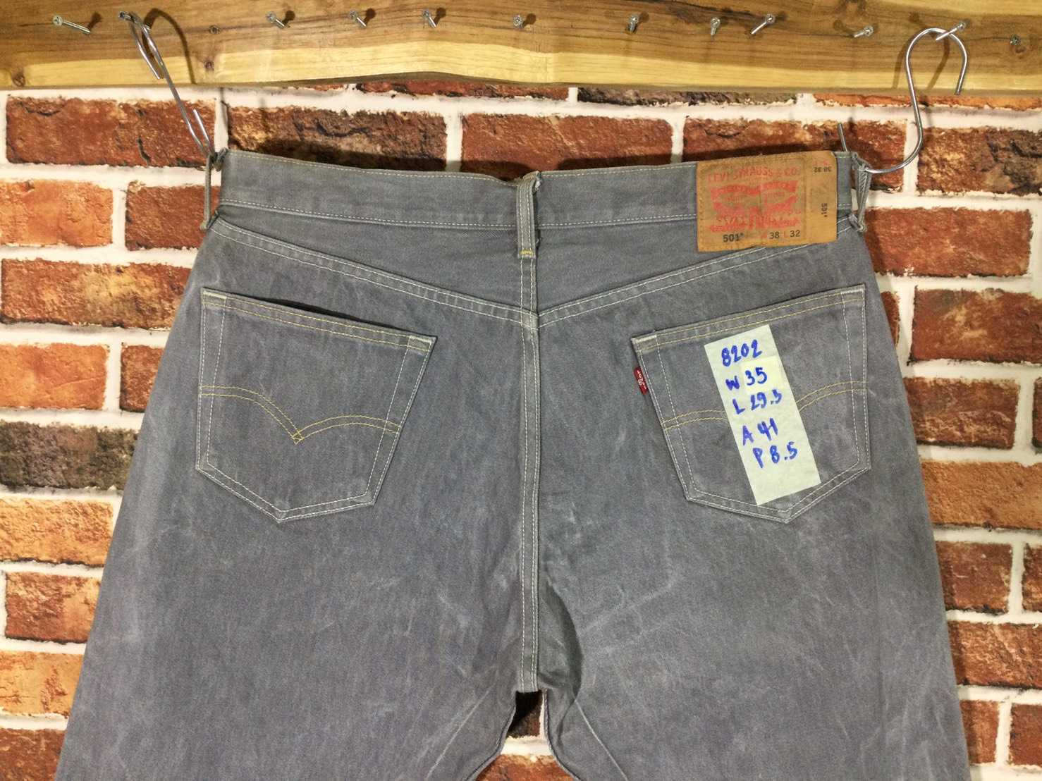 รหัส8202 Levi's501(สีเทาเข้ม)  Made inMexico เลขกระดุม4032 วัดจริง เอว35