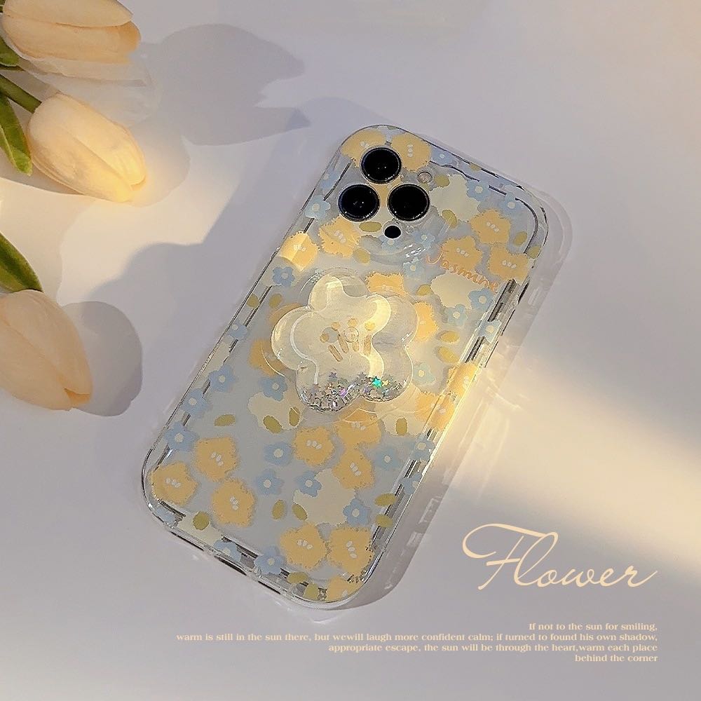 สอบถามก่อนกดสั่ง เคสดอกไม้ เคสใส กากเพชร นิ่ม holder griptok ไอริง ดอกไม้ เคสนิ่ม เคสไอโฟน เคสiphone