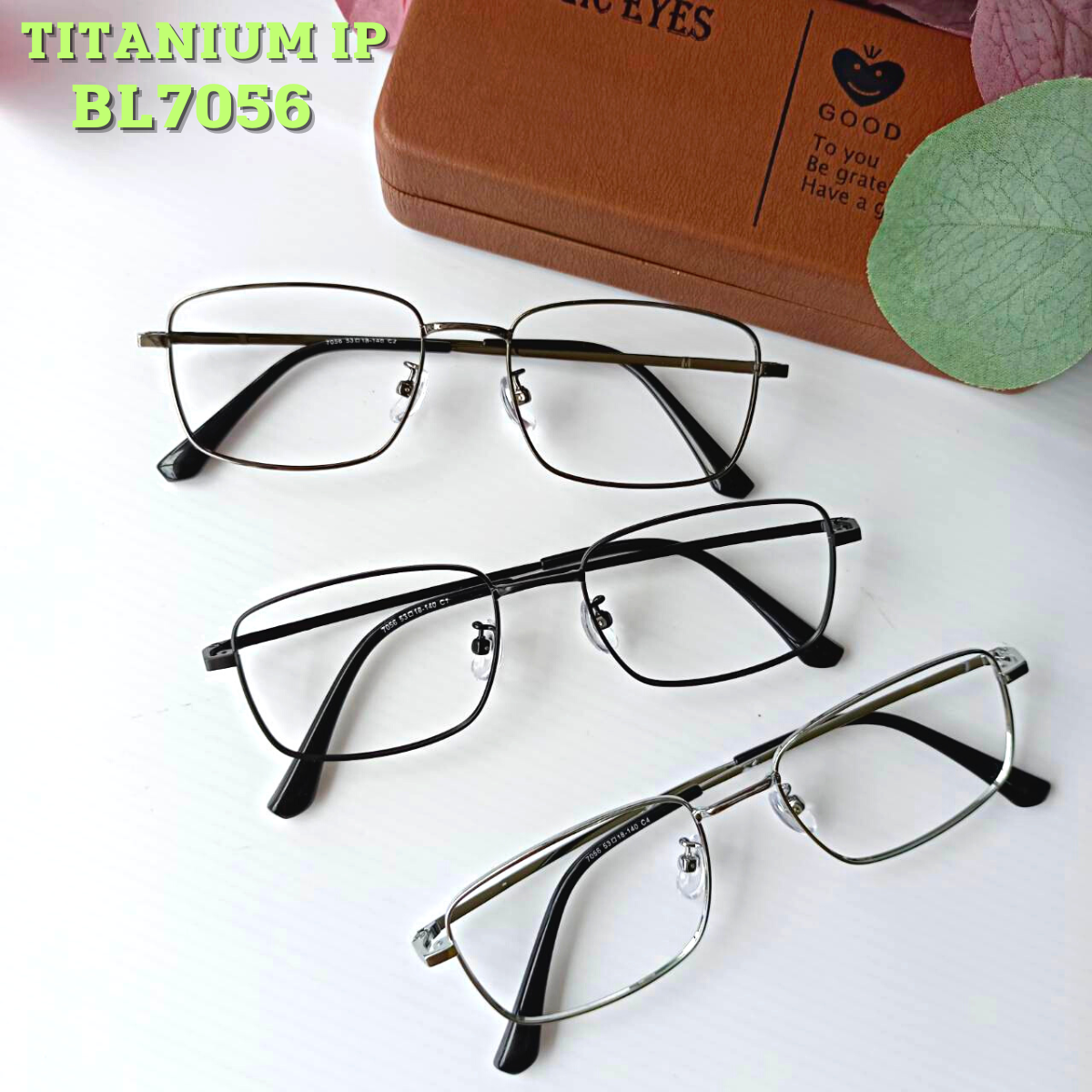 กรอบแว่นตา Titanium IP BL7056 กรอบทรงสีเหลี่ยม