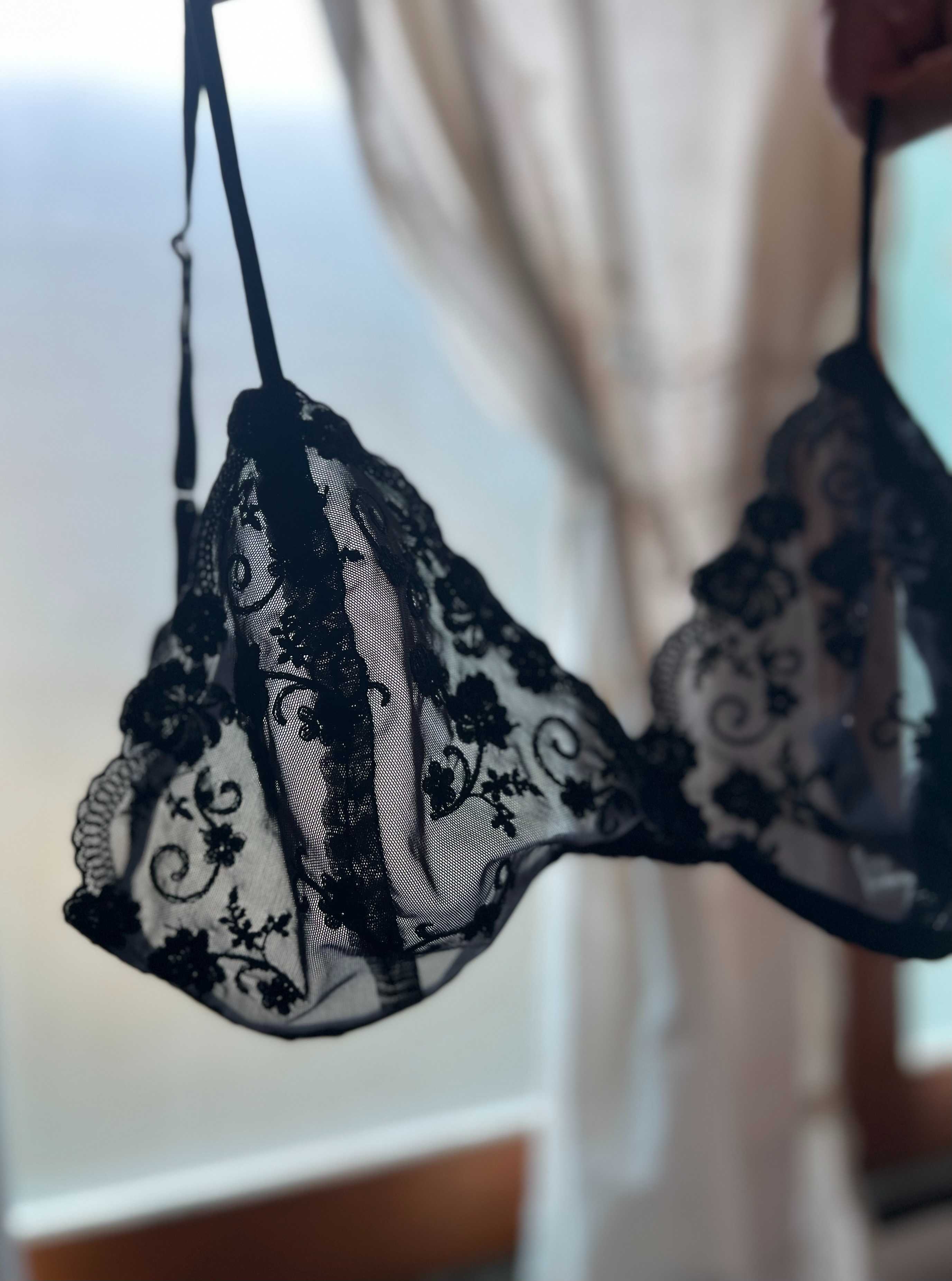 Basic Bra in Black Rose (Bra & Thong)