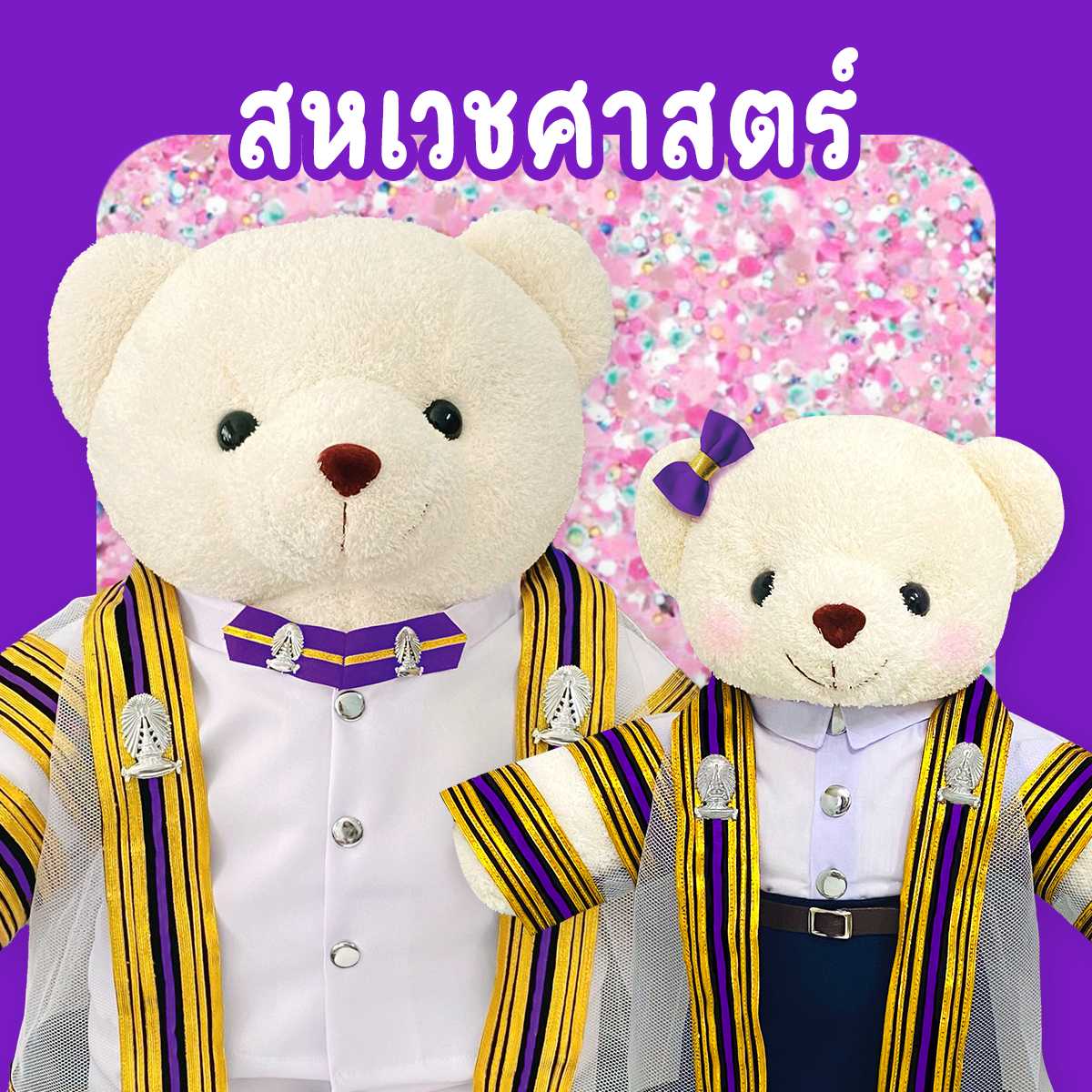 ตุ๊กตาหมีชุดครุย ม.จุฬา คณะสหเวช