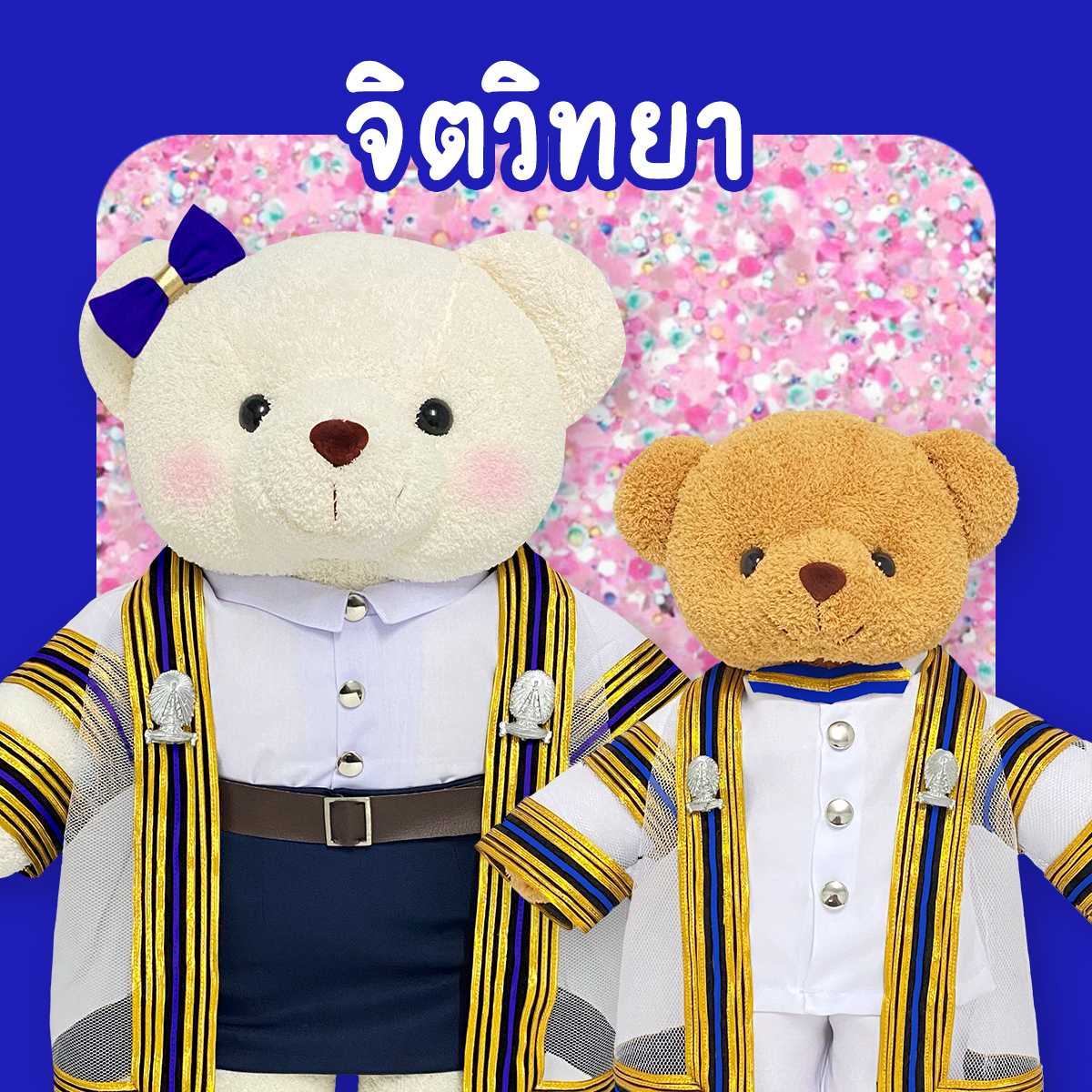 ตุ๊กตาหมีชุดครุย ม.จุฬา คณะจิตวิทยา