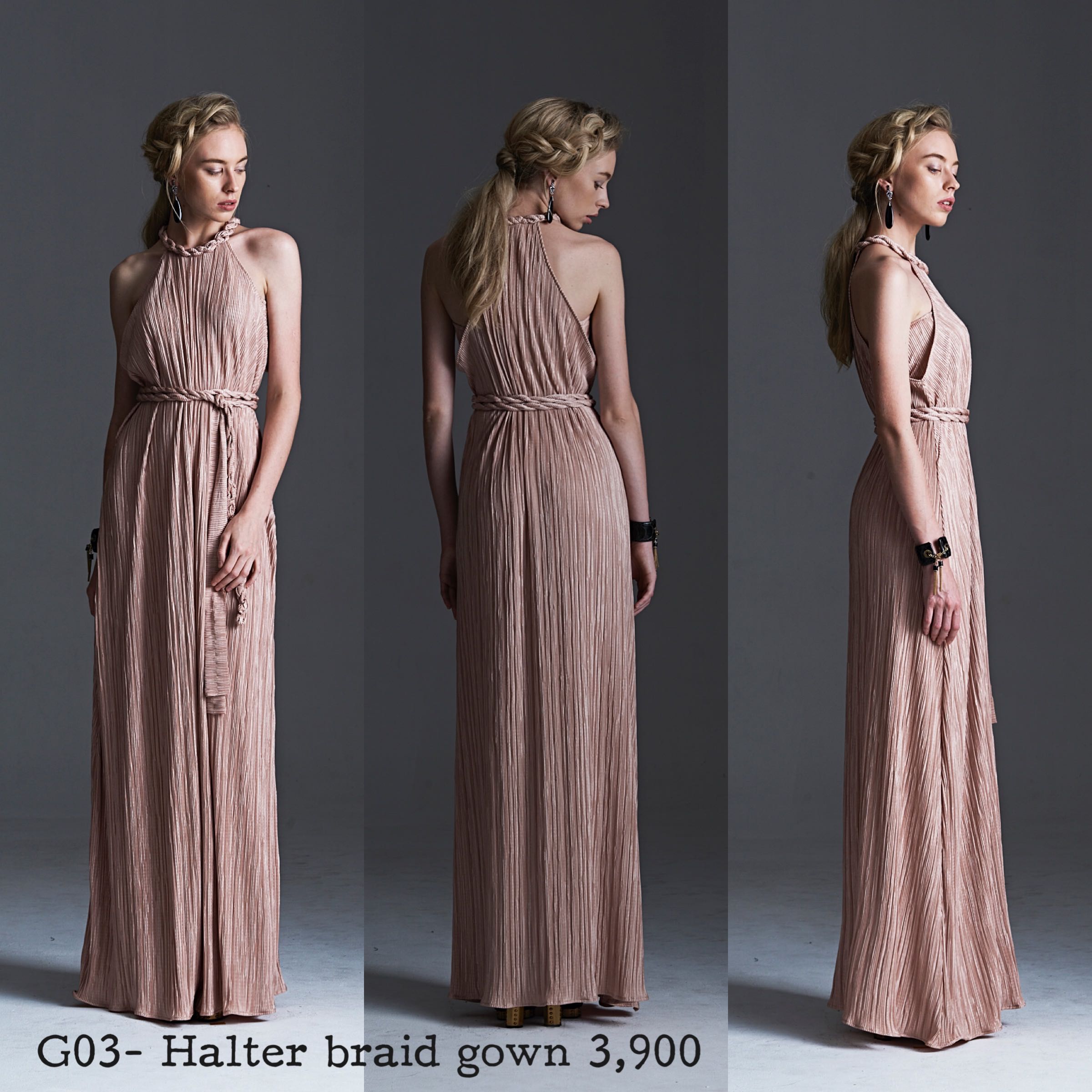 Final Sale - G03 Halter braid gown