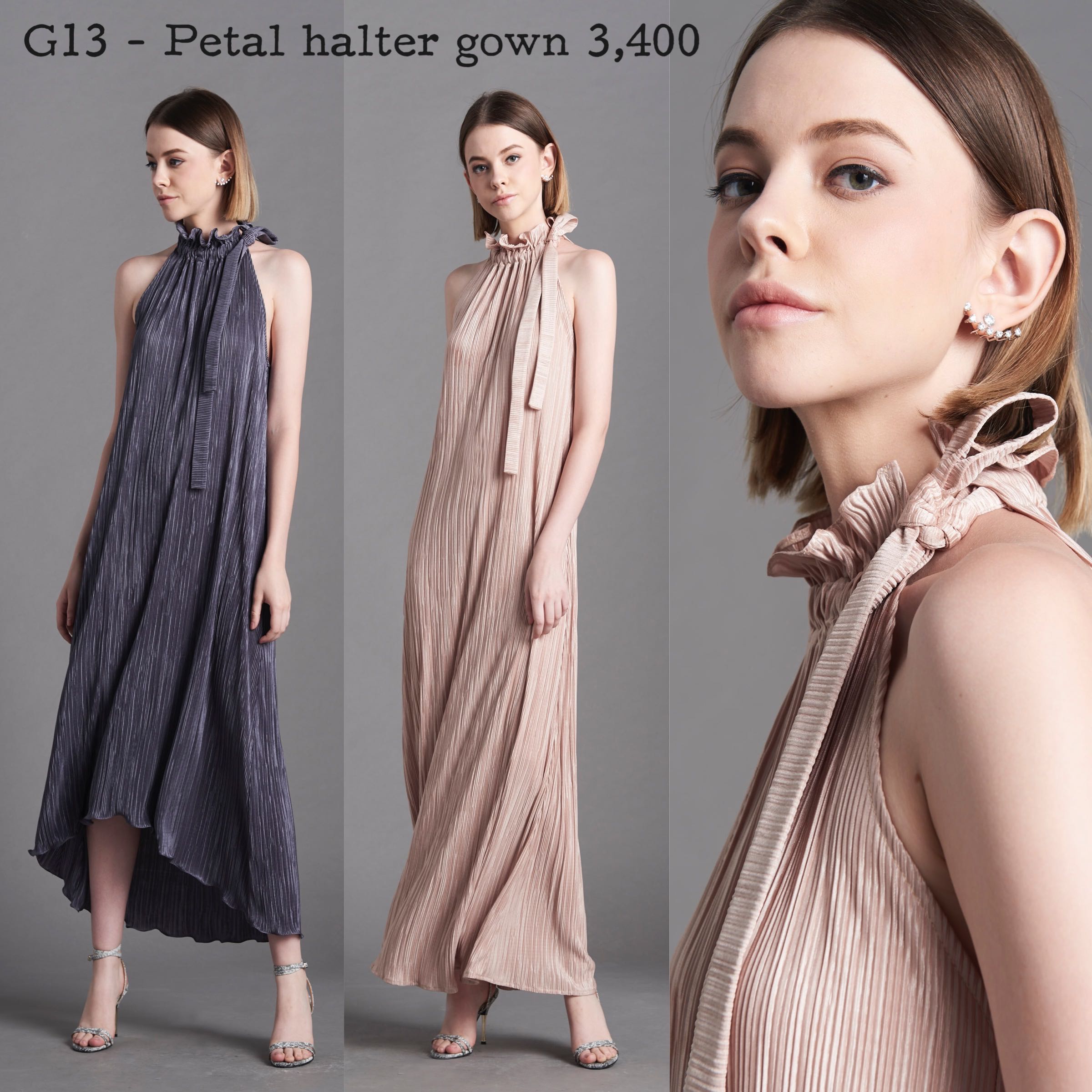 Final Sale - G13 Halter petal gown (ปลายหน้าสั้นหลังยาว)