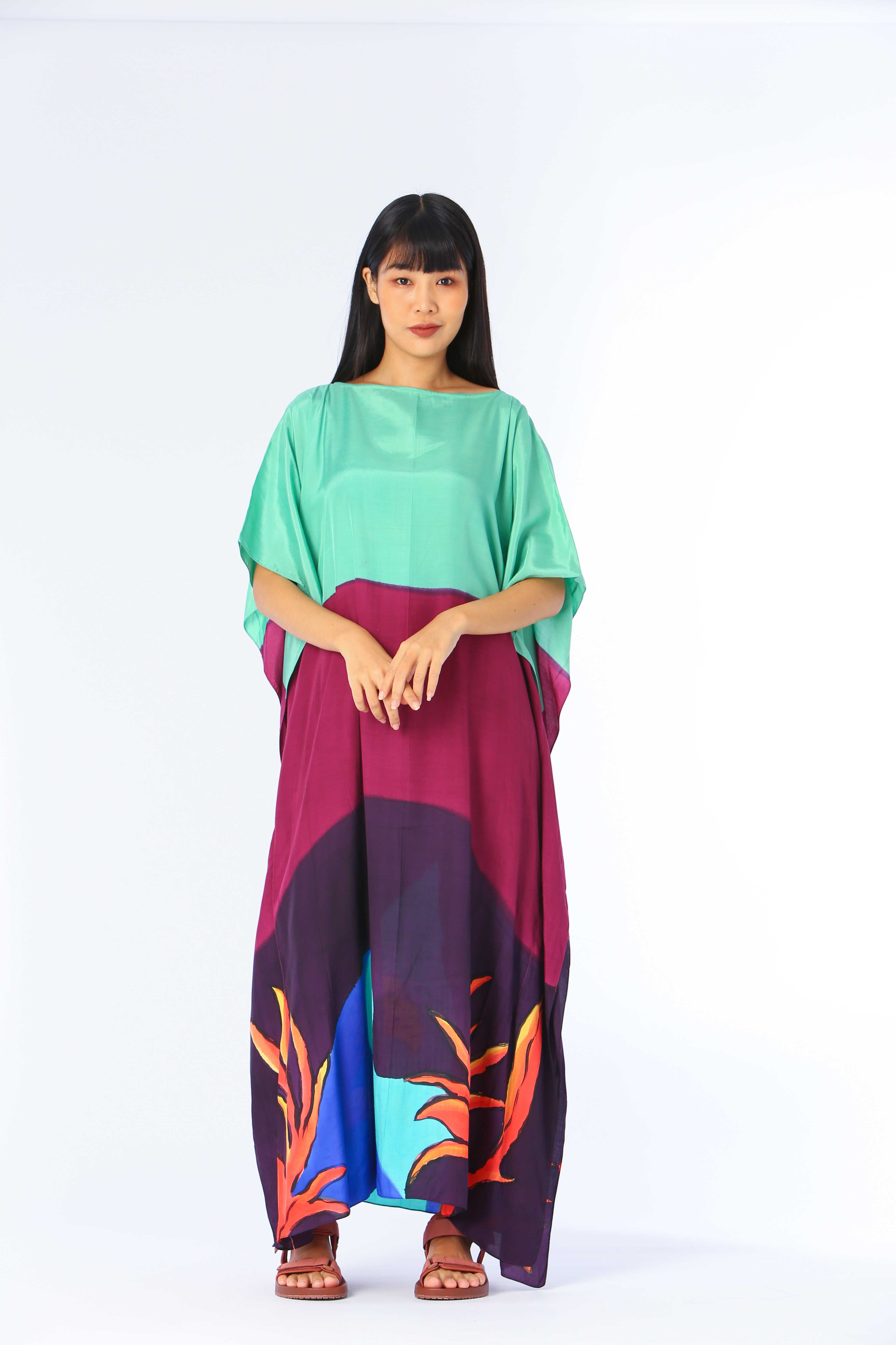(Pre-order) Kaftan Cotton Silk Hand Paint คาฟทานคอตต้อนซิลล์แฮนด์เพ้นท์