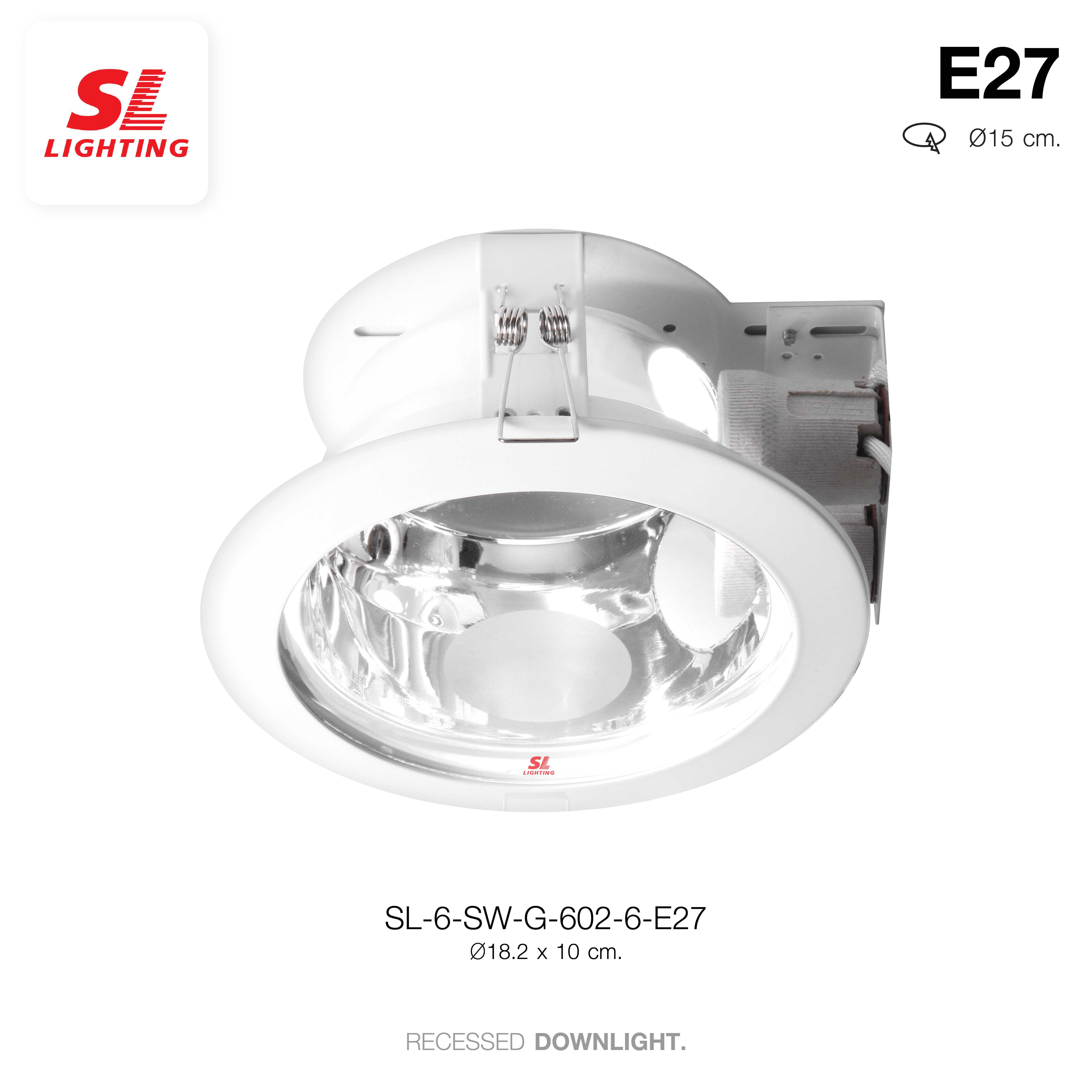 SL LIGHTING | Recessed Downlight โคมไฟดาวน์ไลท์ฝังฝ้า ขั้วE27 รุ่น SL-6-602-6