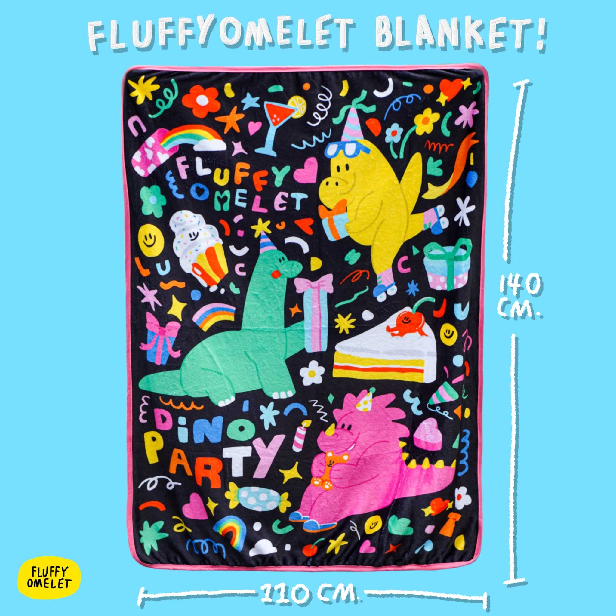 DINO PARTY FLUFFY BLANKET