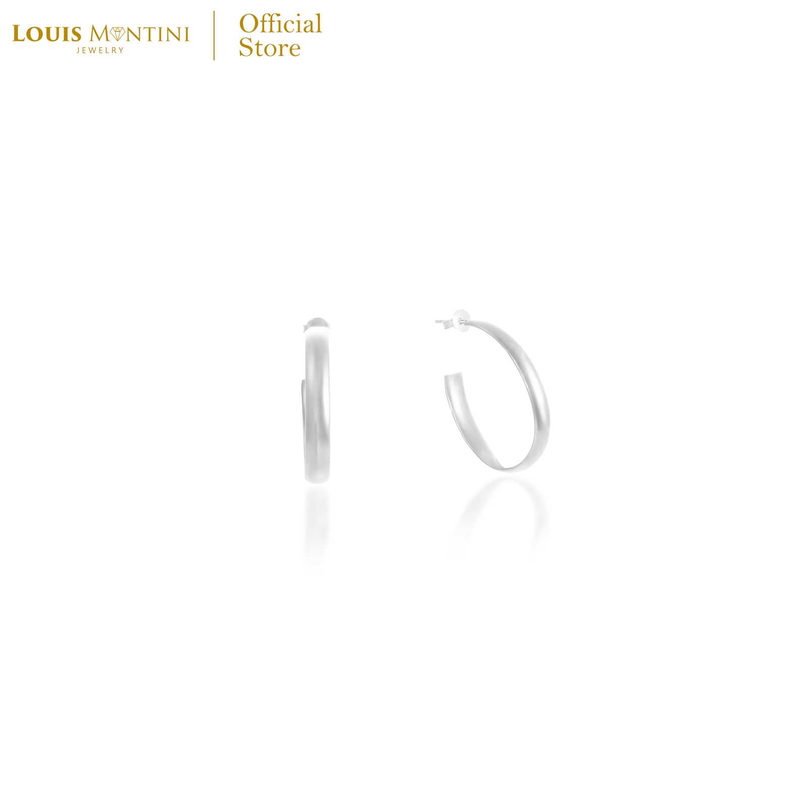 Louis Montini (Jewelry) Sterling Silver 925 Earrings ต่างหูเงินแท้ 92.5% ต่างหูรูปห่วง LJER116