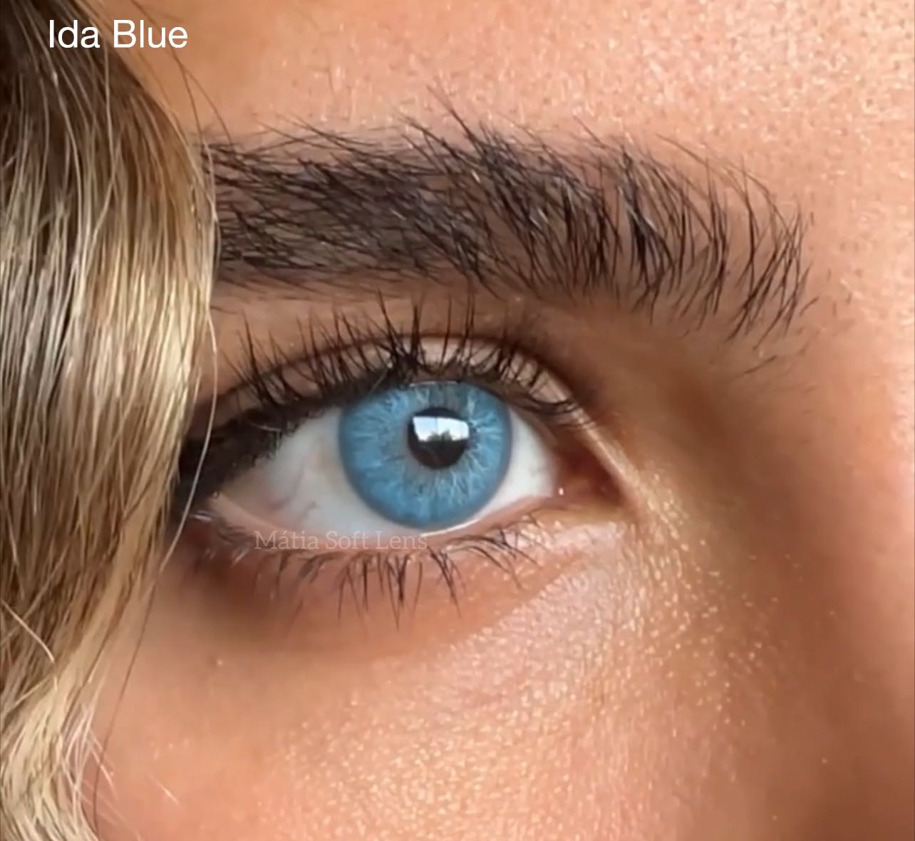 คอนแทคเลนส์รายปี สี Ida Blue มีค่าสายตา