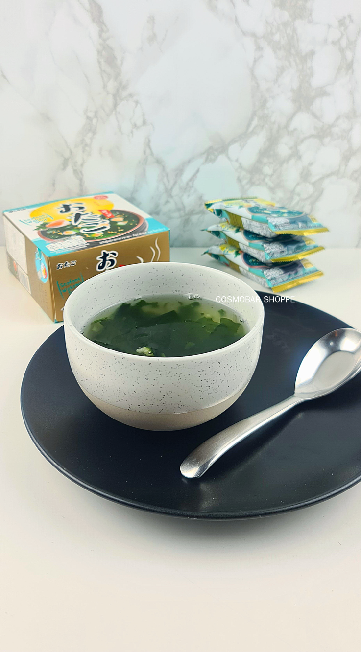 [หมดอายุ 04/05/24] อร่อยมาก! ซุป-ซีฟูดส์-สาหร่ายวากาเมะ-สไตล์ญี่ปุ่น! กึ่งสำเร็จรูป 32g.