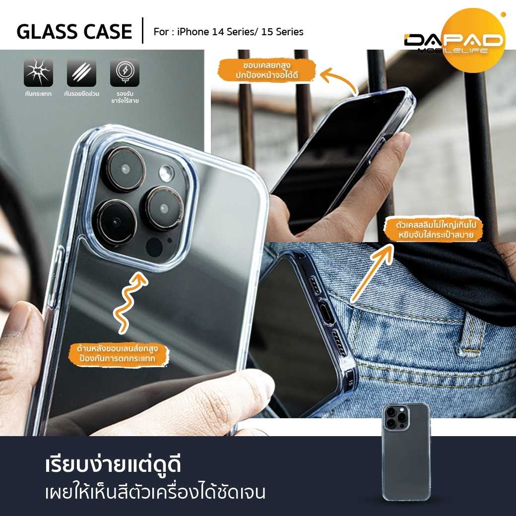 Glass case  IPHONE เคสใสหลังกระจก