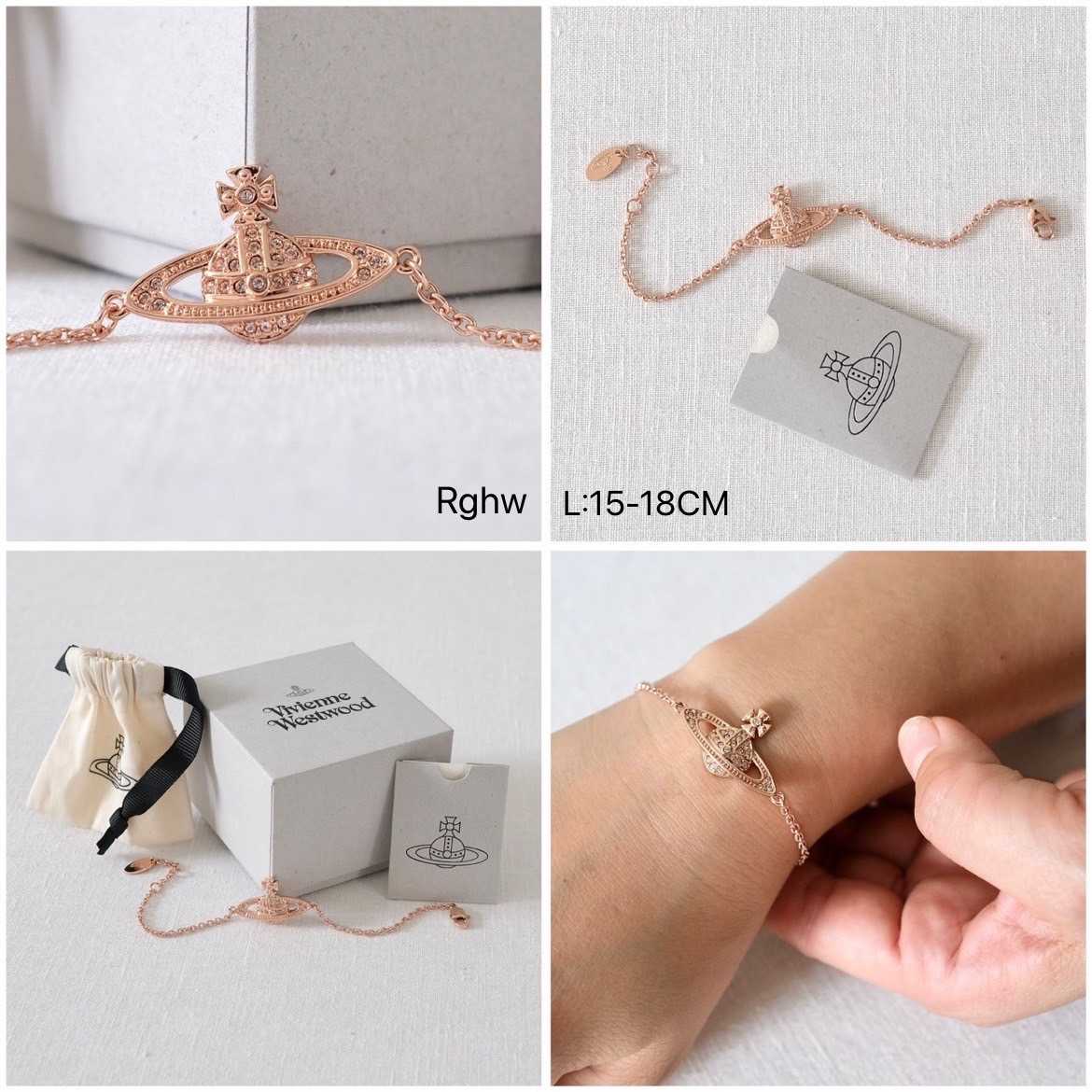 New Vivienne Westwood mini bas bracelet rghw hardware  📌(ทักเชทก่อนสั่งซื้อ)​ 